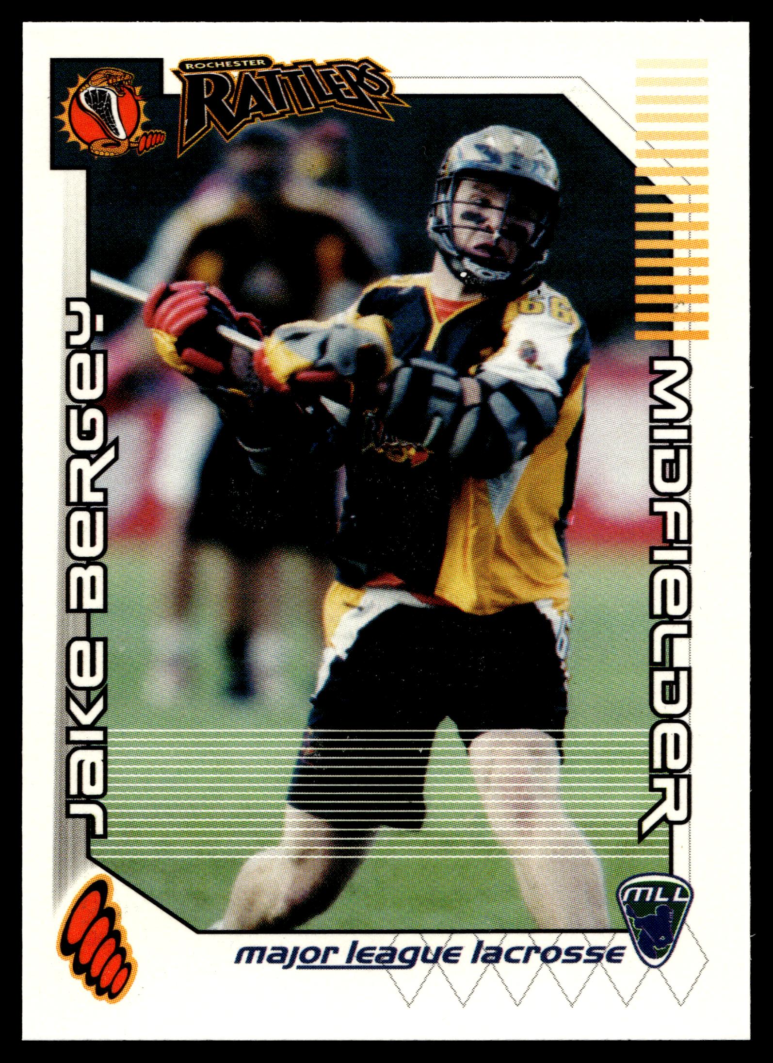 Jake Bergey 2001 Major League Lacrosse Rochester Rattlers #66