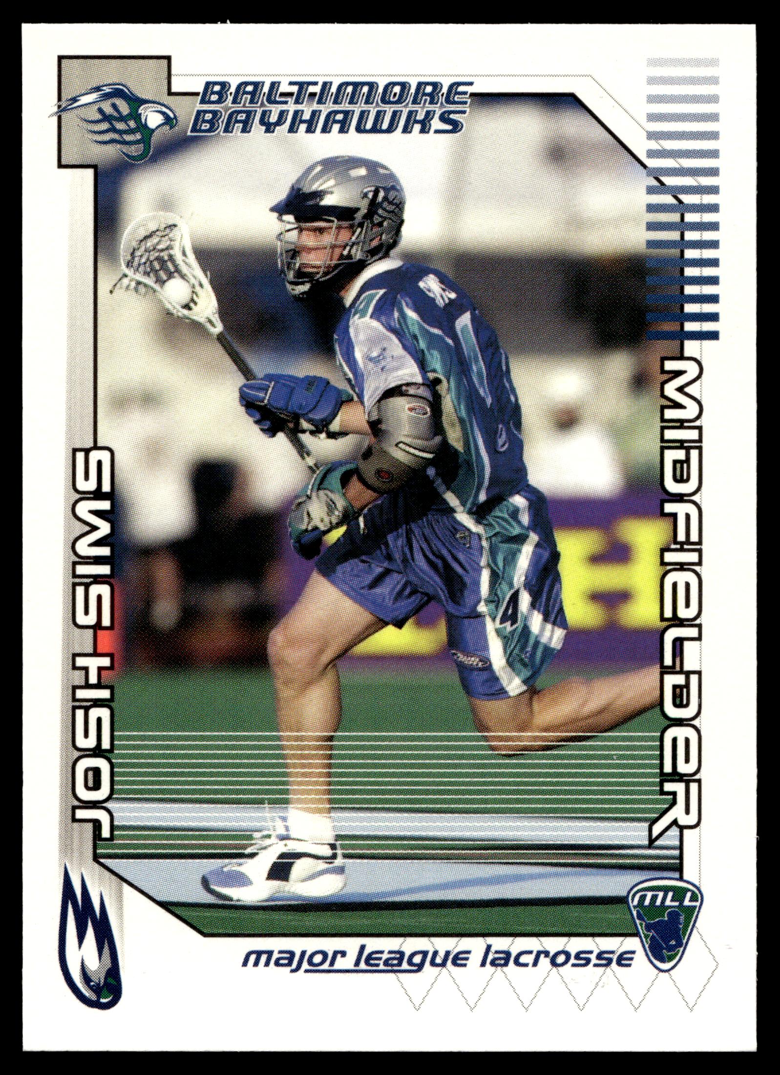 Josh Sims 2001 Major League Lacrosse Baltimore Bayhawks #4
