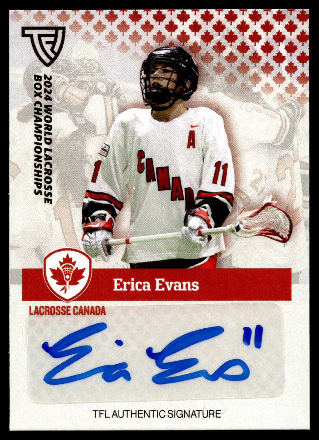 Erica Evans 2024 TFL WBLC Team Canada Base Auto