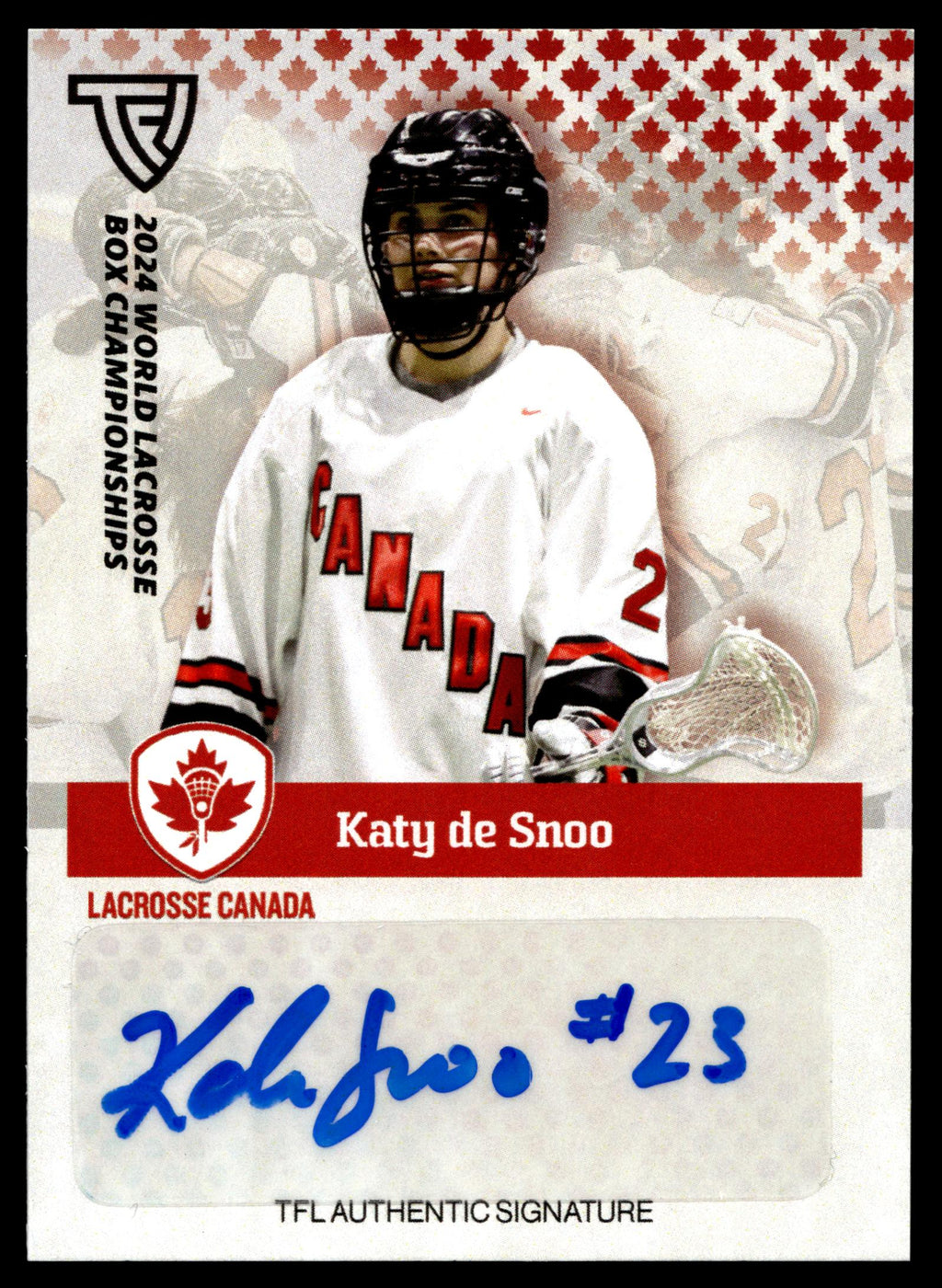 Katy de Snoo 2024 TFL WBLC Team Canada Base Auto