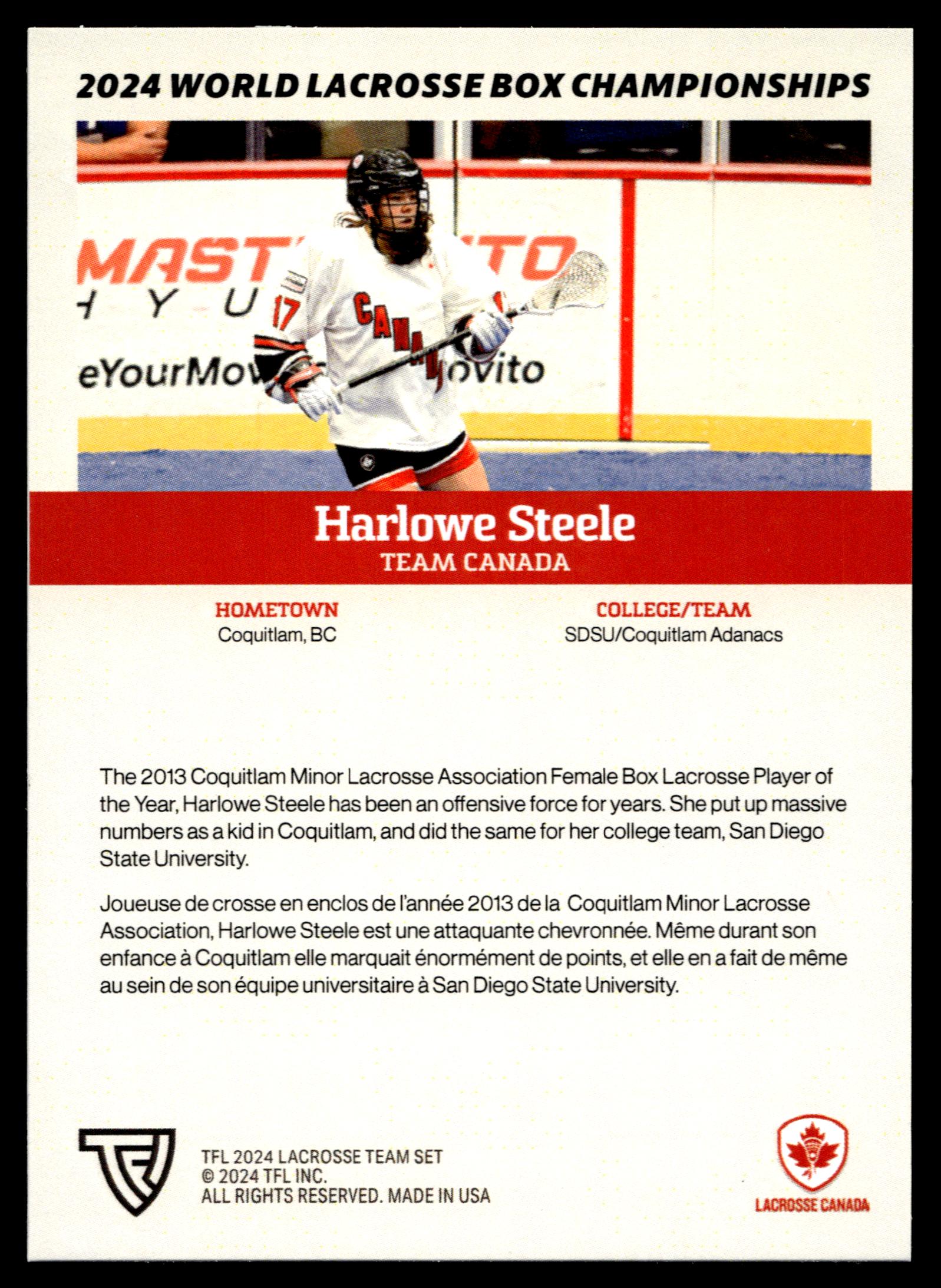 Harlowe Steele 2024 TFL WBLC Team Canada Tie Dye
