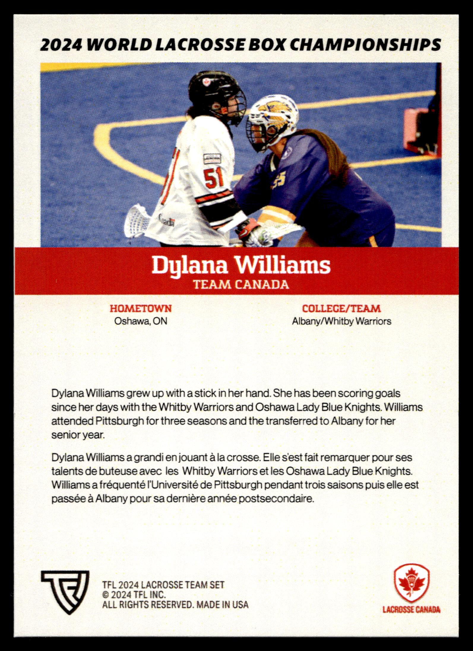 Dylana Williams 2024 TFL WBLC Team Canada Tie Dye