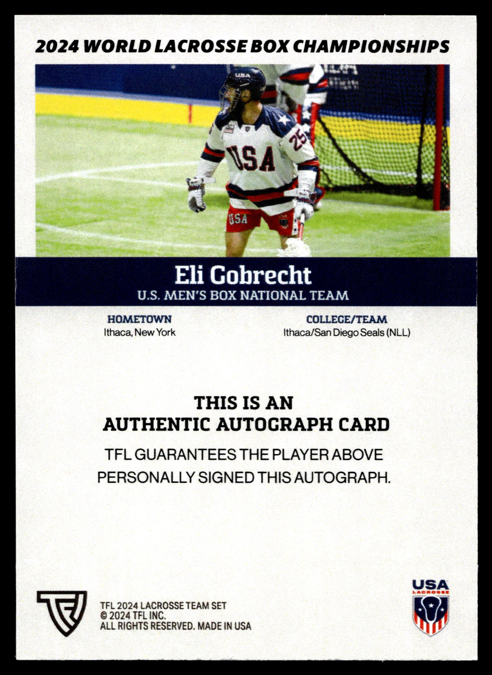 Eli Gobrecht 2024 TFL WBLC Team USA Base Auto