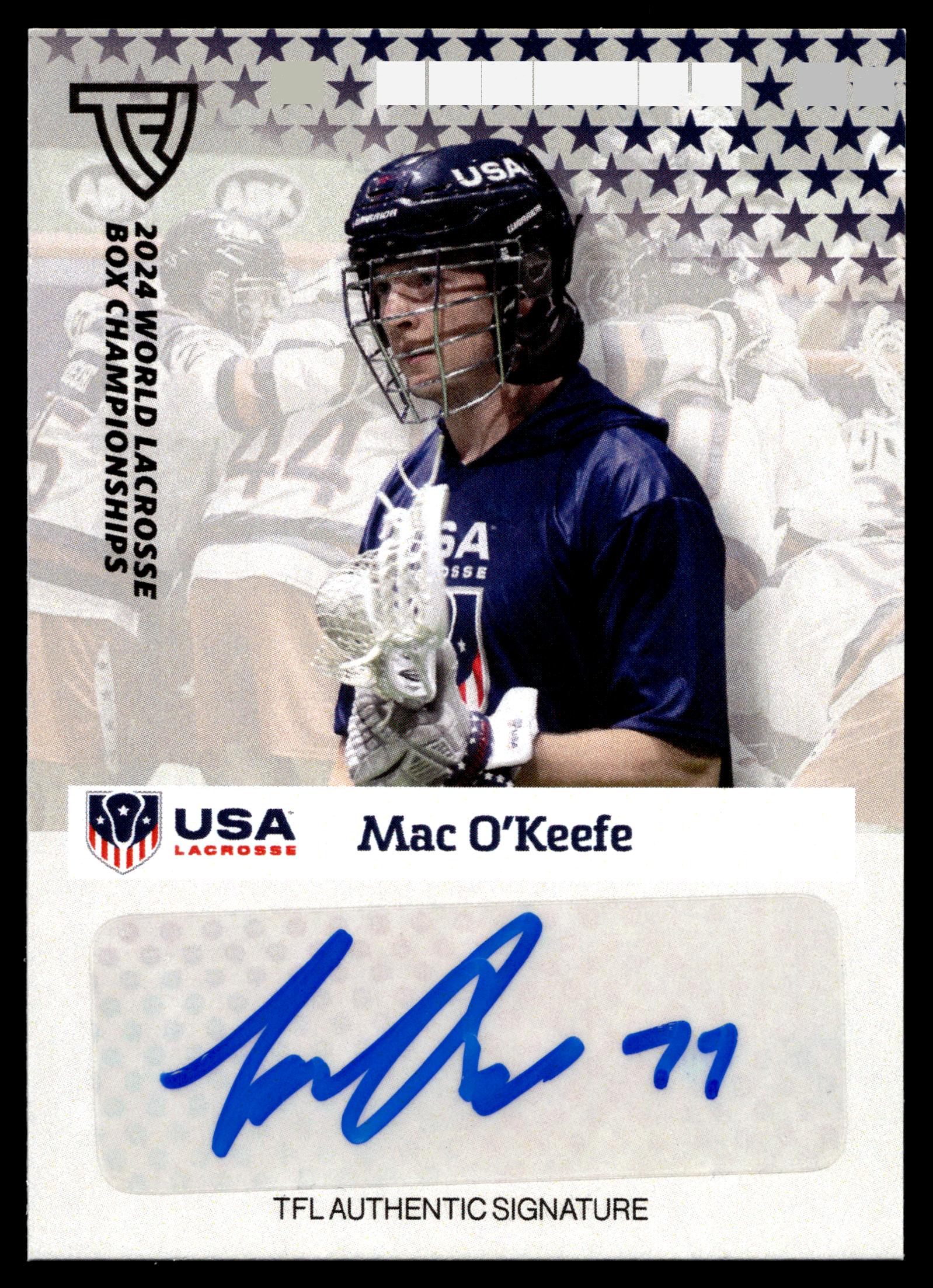 Mac O'Keefe 2024 TFL WBLC Team USA Base Auto