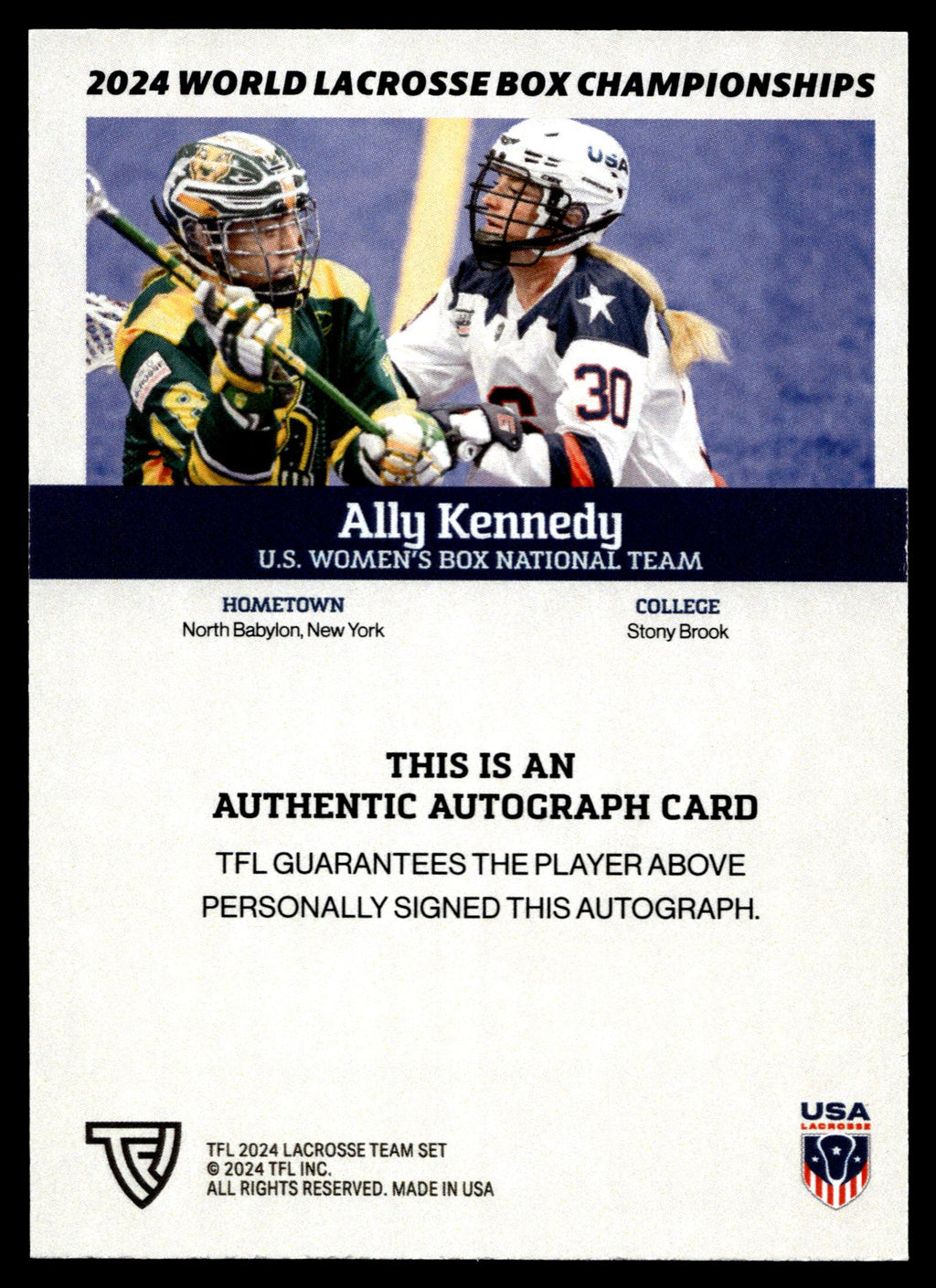 Ally Kennedy 2024 TFL WBLC Team USA Base Auto