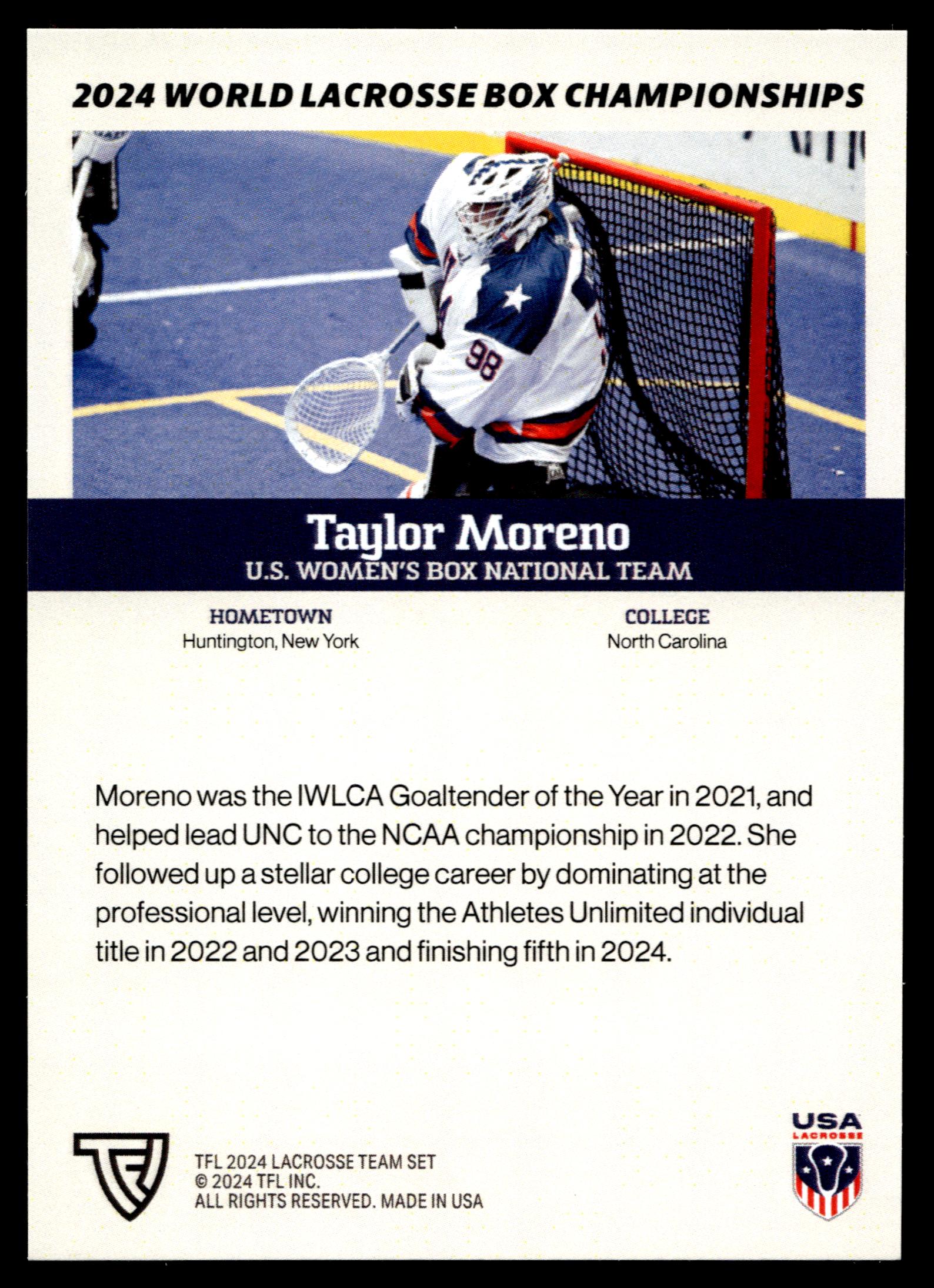 Taylor Moreno 2024 TFL WBLC Team USA Tie Dye