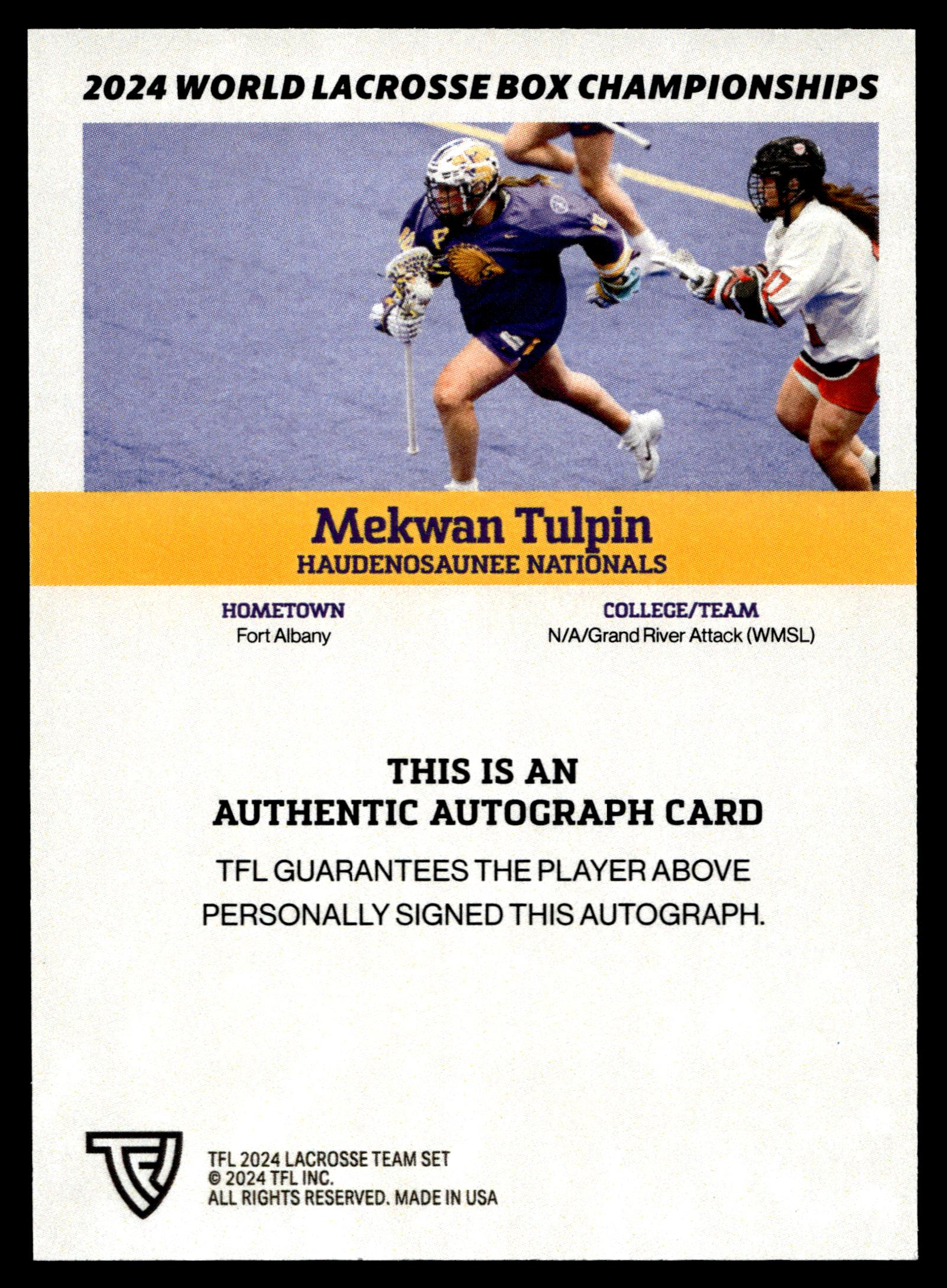 Mekwan Tulpin 2024 TFL WBLC Team Haudenosaunee Base Auto