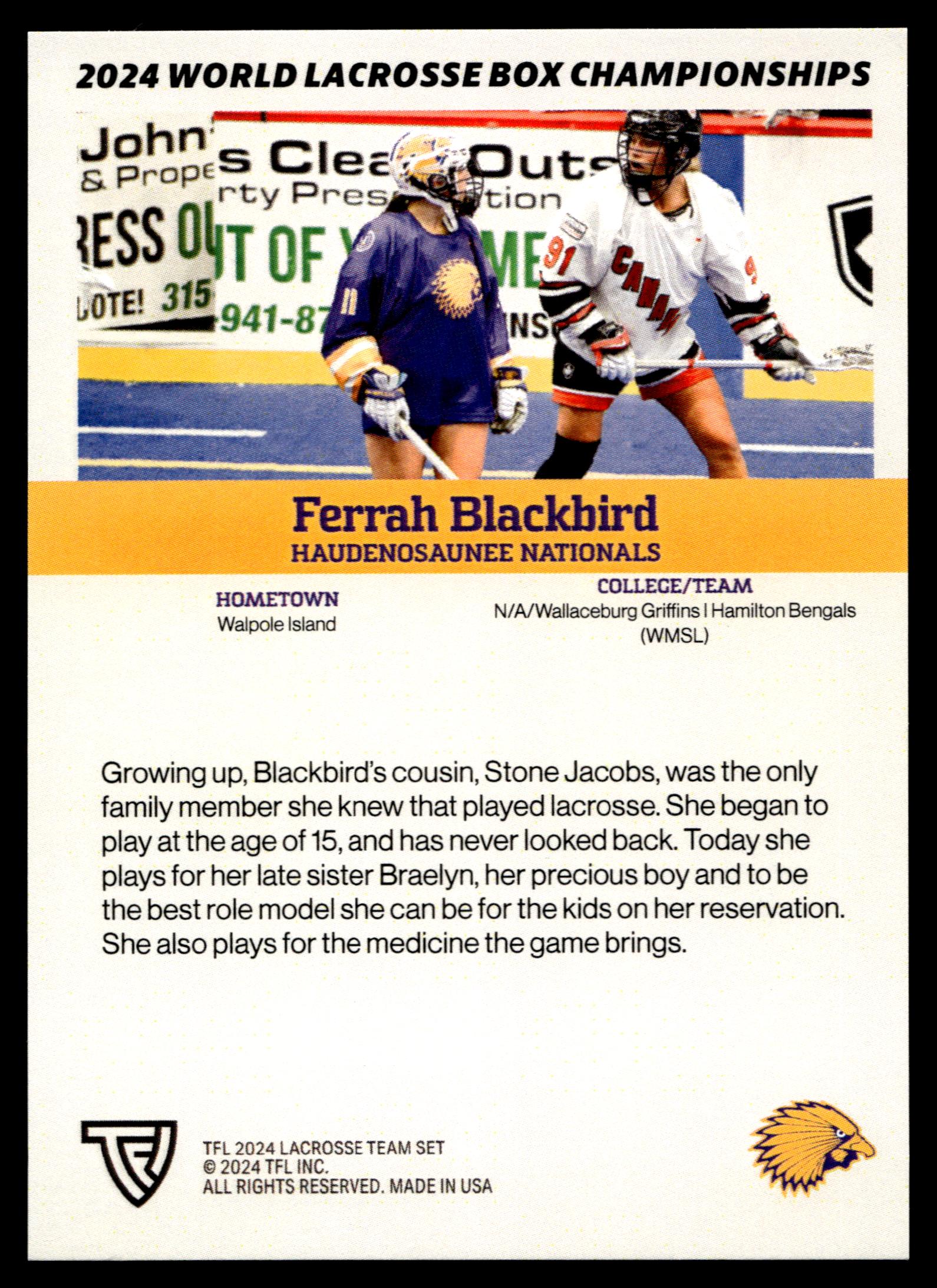 Ferrah Blackbird 2024 TFL WBLC Team Haudenosaunee Tie Dye