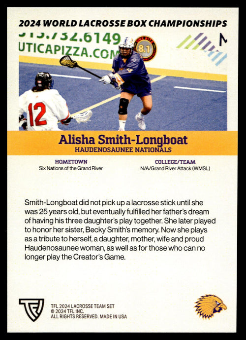 Alisha Smith-Longboat 2024 TFL WBLC Team Haudenosaunee Tie Dye
