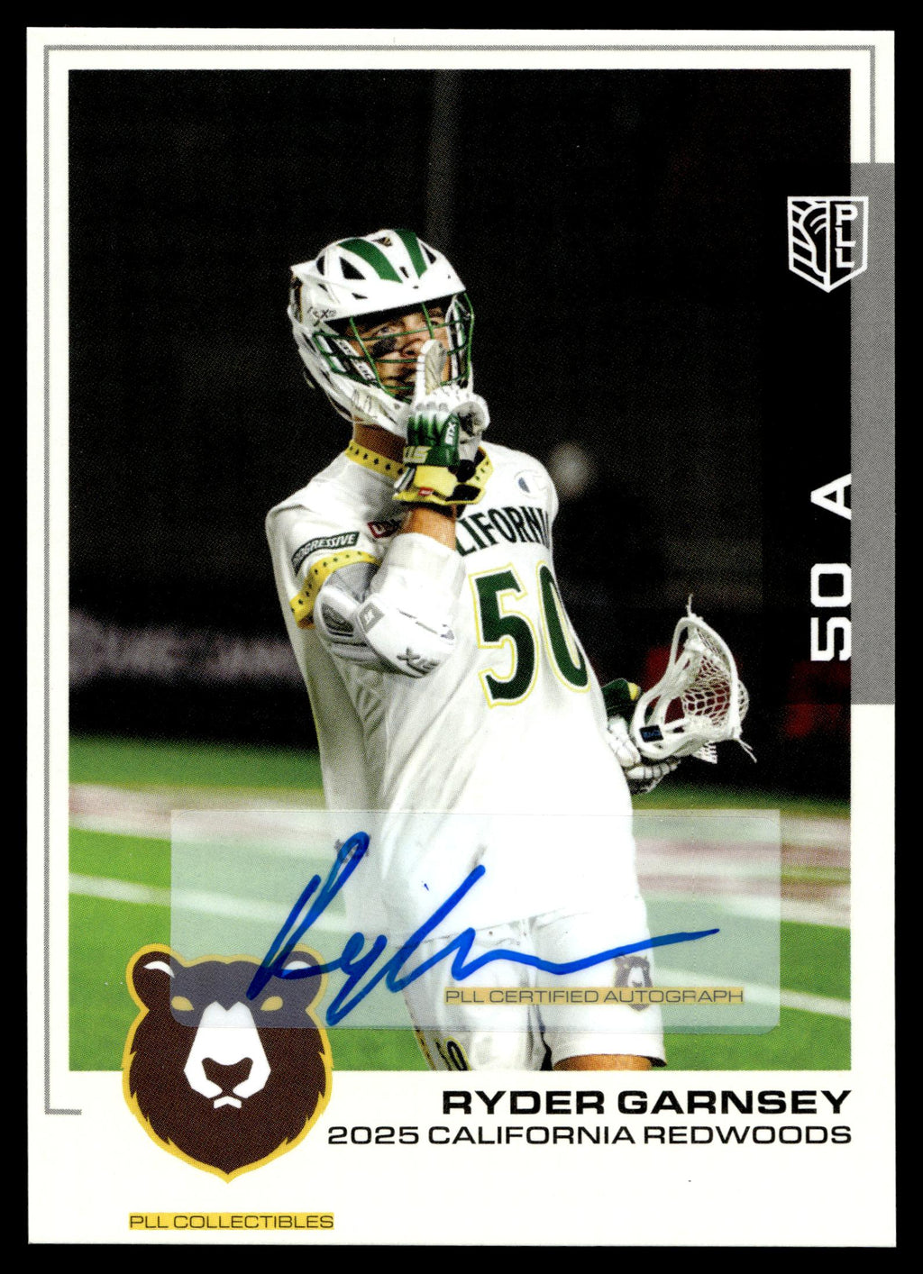 Ryder Garnsey 2025 PLL Flagship California Redwoods Base Auto #102