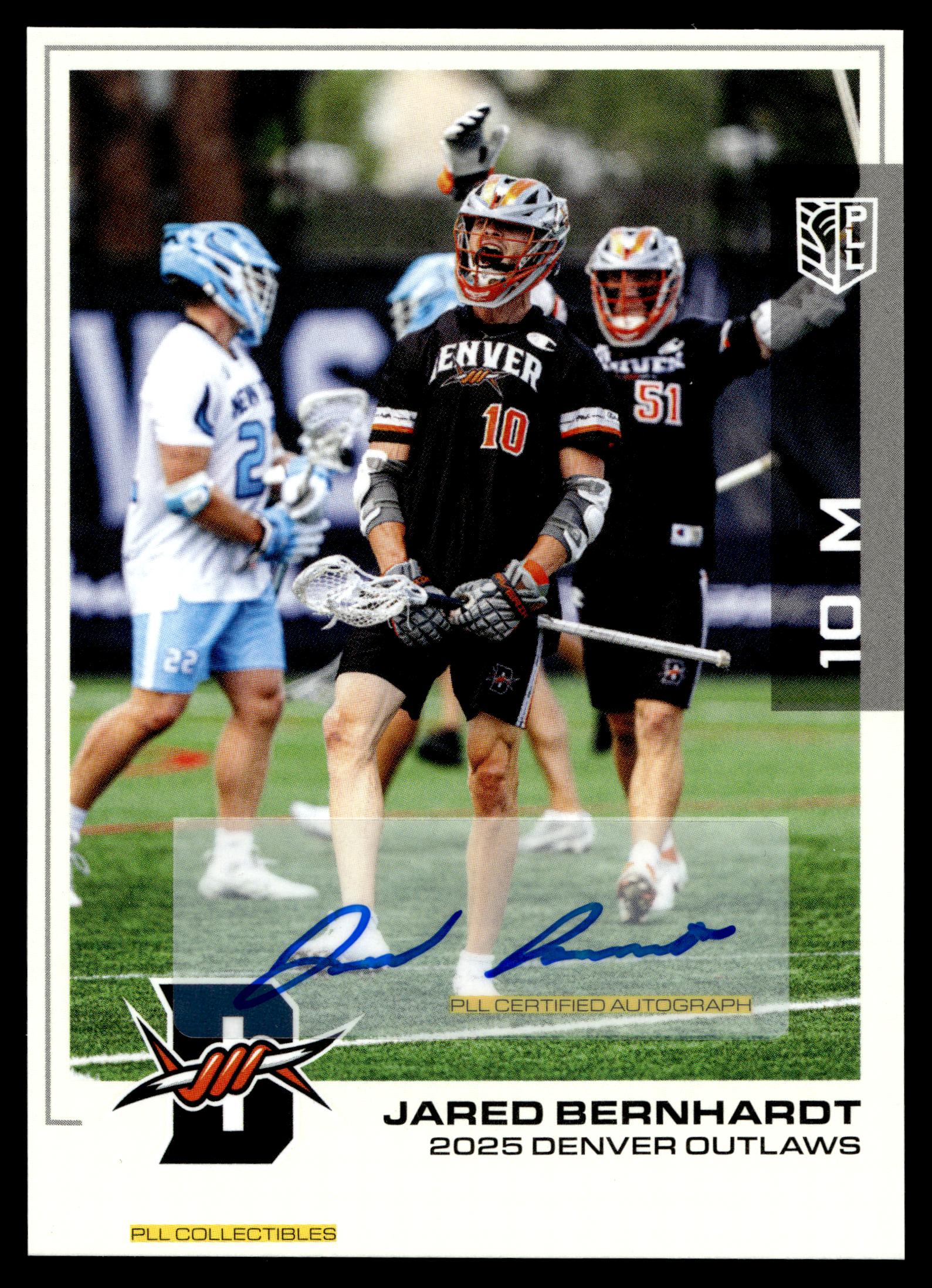 Jared Bernhardt 2025 PLL Flagship Denver Outlaws Base Auto #68