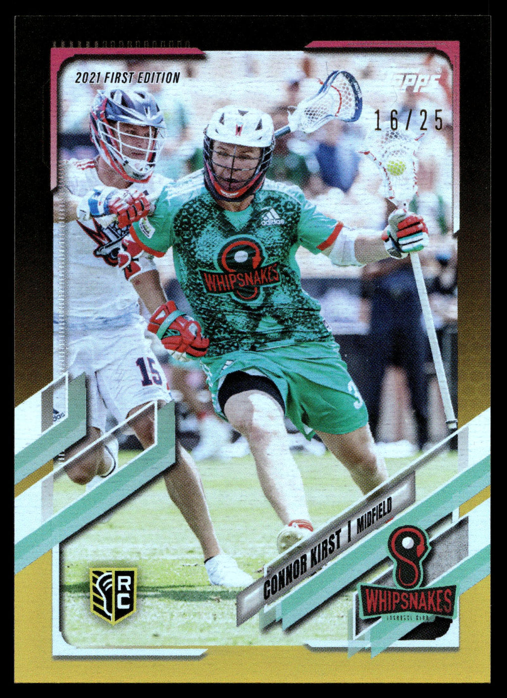 Connor Kirst 2021 Topps PLL First Edition Whipsnakes Black & Yellow Parallel 16/25 #6