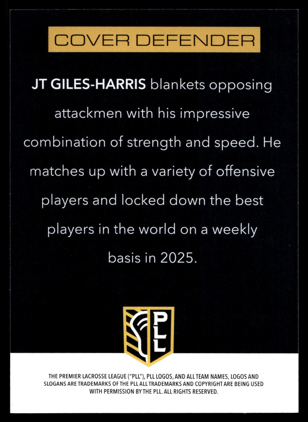 JT Giles-Harris 2025 PLL Flsgship Denver Outlaws Prototypes 48/50