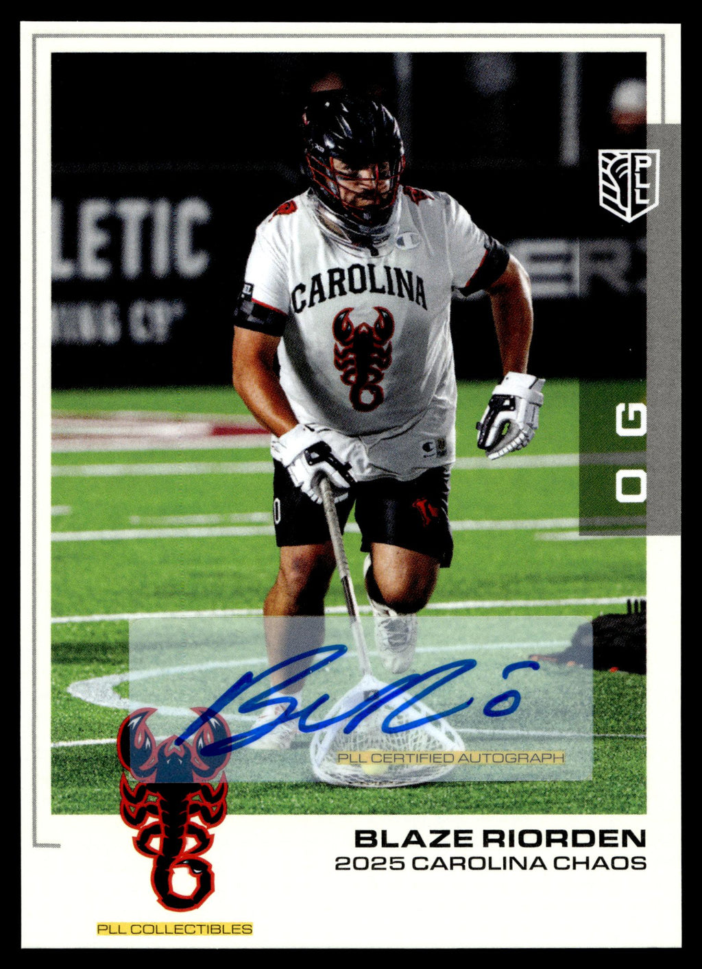 Blaze Riorden 2025 PLL Flagship Carolina Chaos Base Auto #26