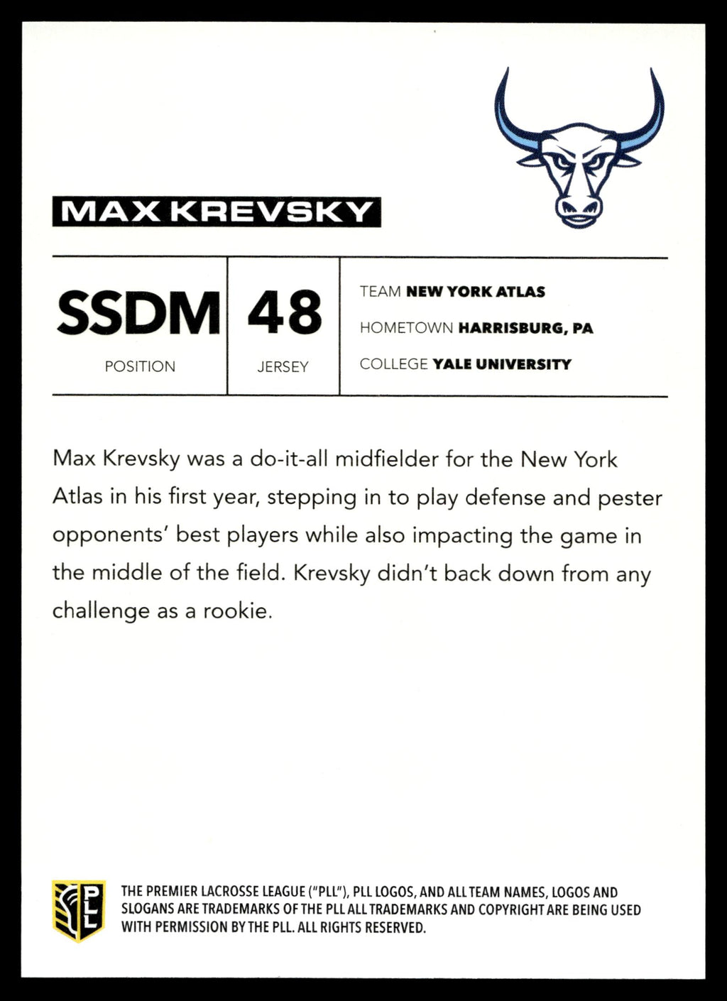 Max Krevsky 2025 PLL Flagship New York Atlas Rainbow Foil #63