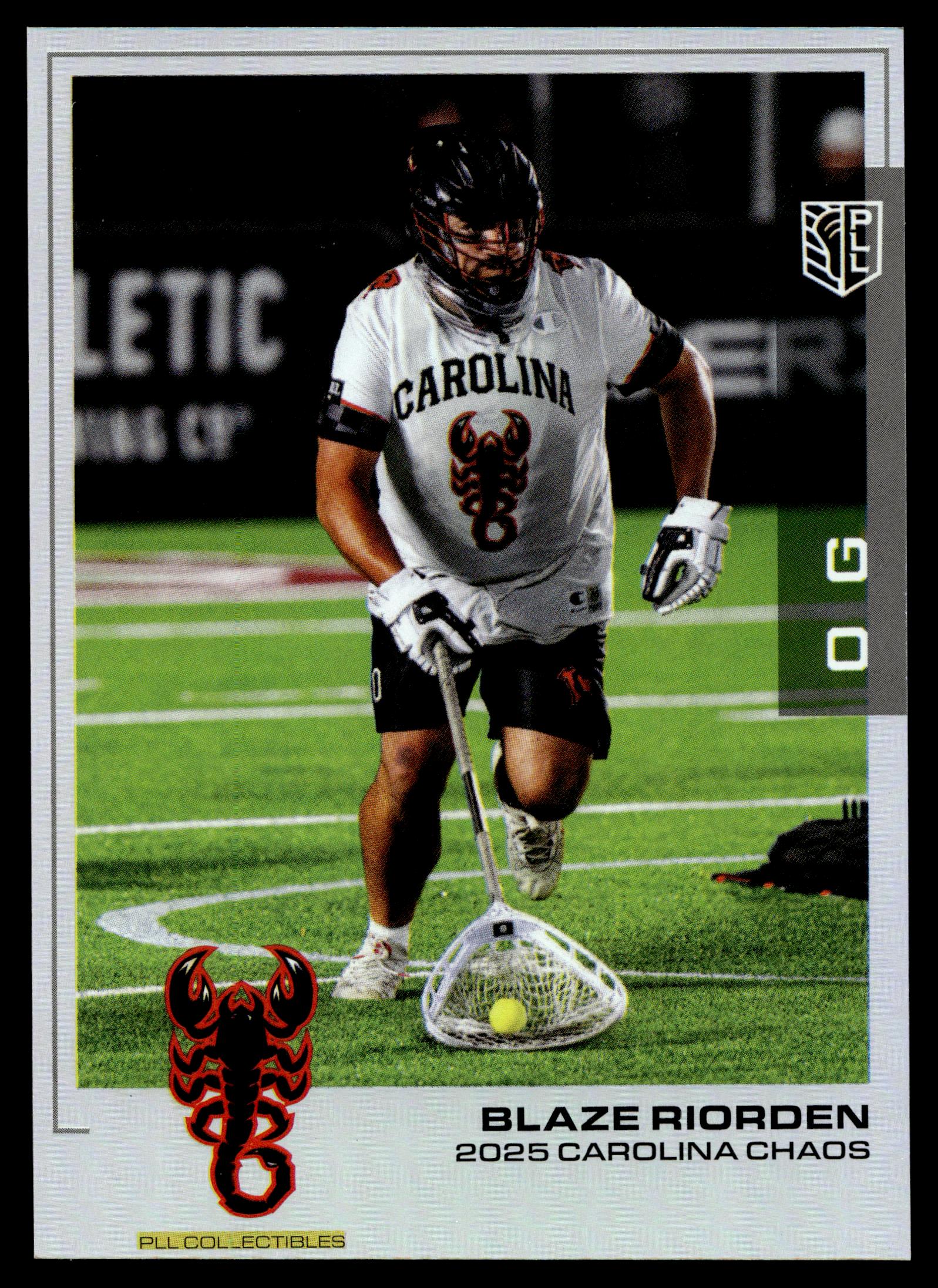Blaze Riorden 2025 PLL Flagship Carolina Chaos Rainbow Foil #26