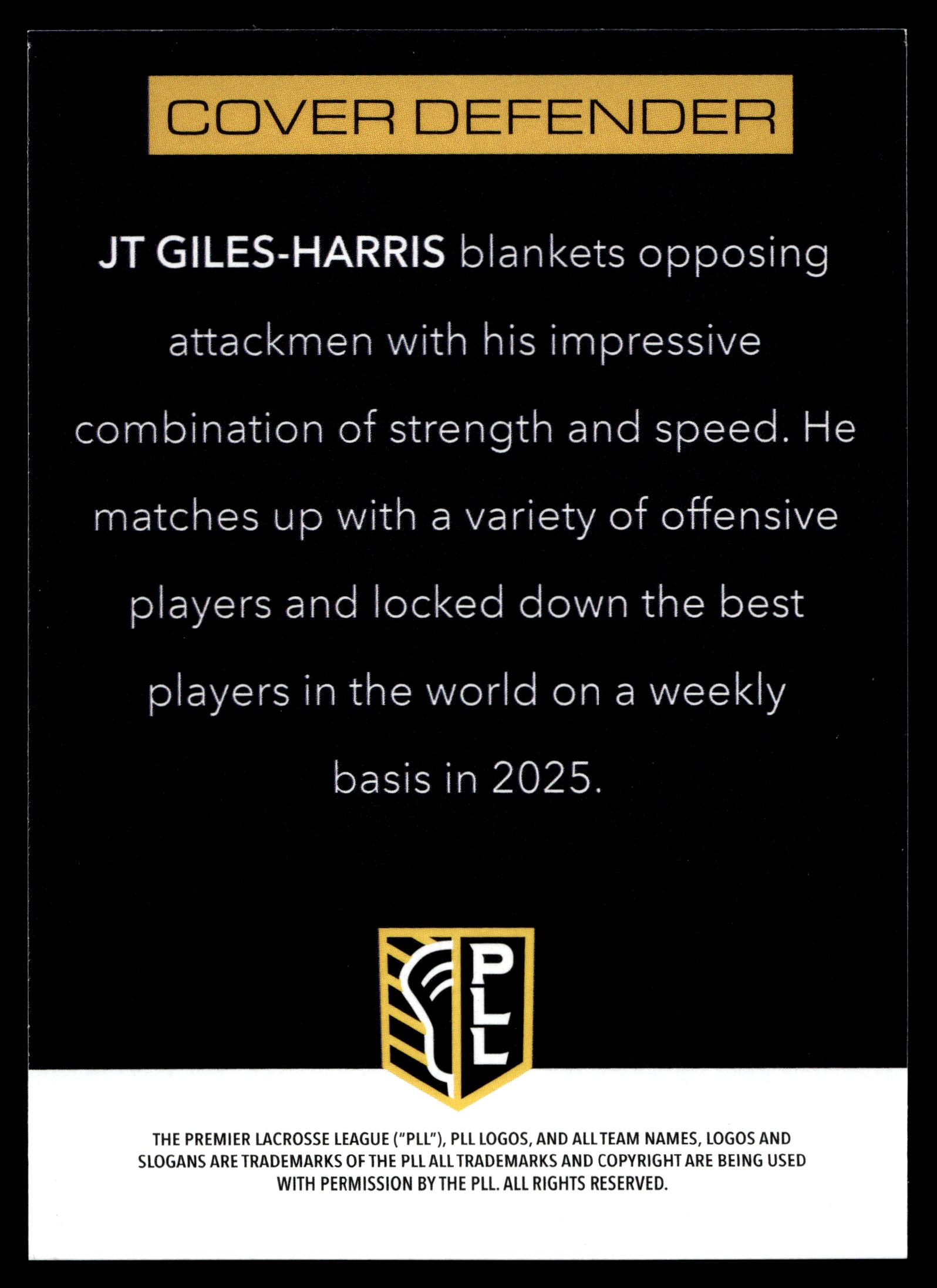 JT Giles-Harris 2025 PLL Flagship Denver Outlaws Prototypes