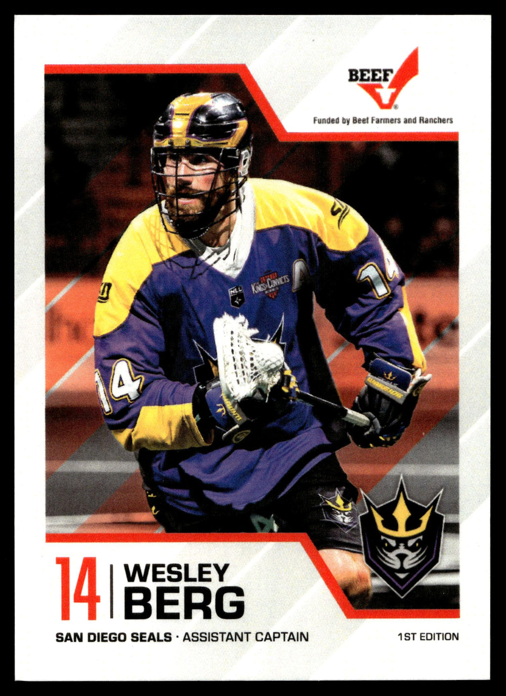 Wesley Berg San Diego Seals NLL 1st Edition San Diego Seals #