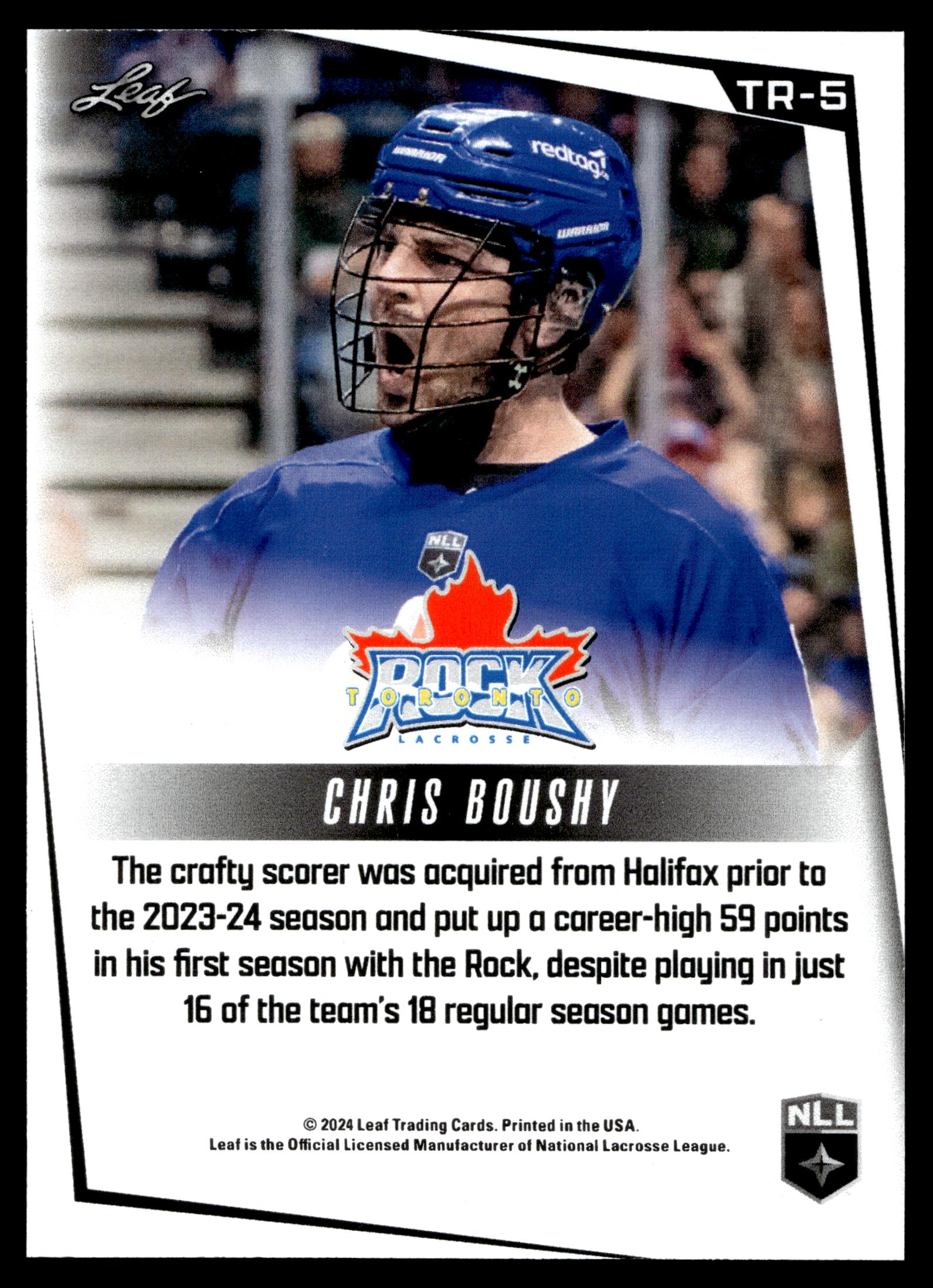 Chris Bouchy 2024 Leaf Team Set Toronto Rock #TR-5