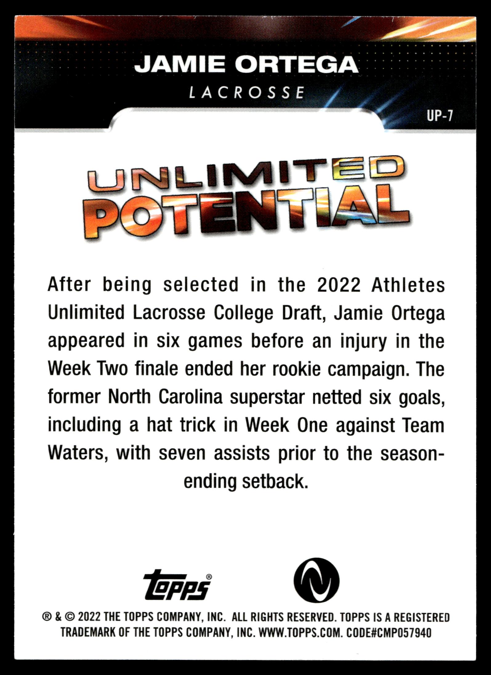 Jamie Ortega 2022 Topps Athletes Unlimited  - Unlimited Potential #UP-7