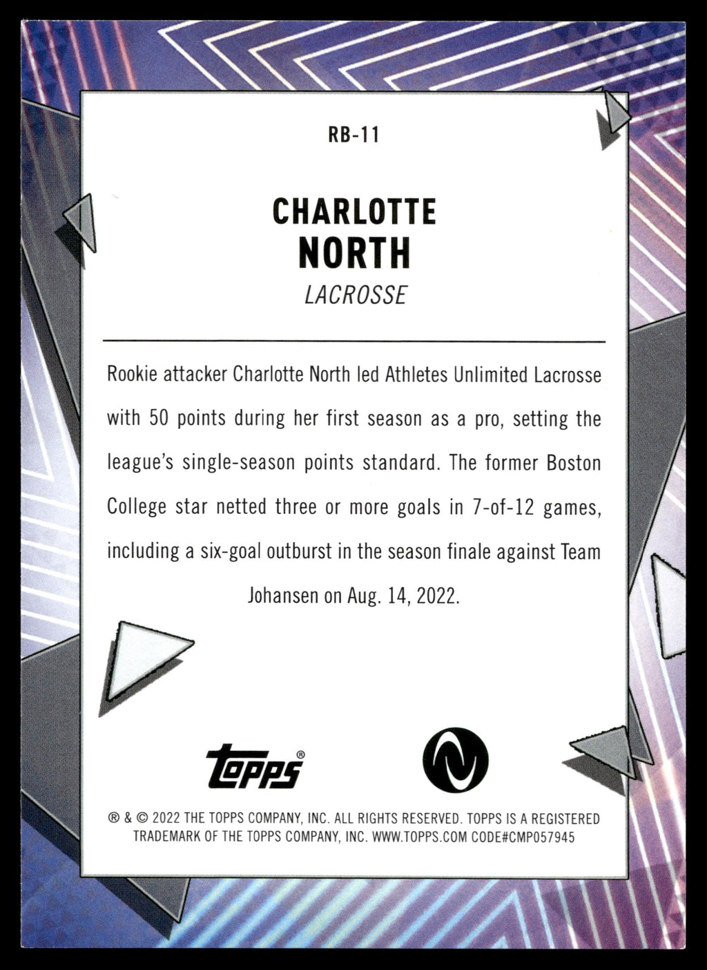 Charlotte North 2022 Topps Athletes Unlimited Record Breakers #RB-11