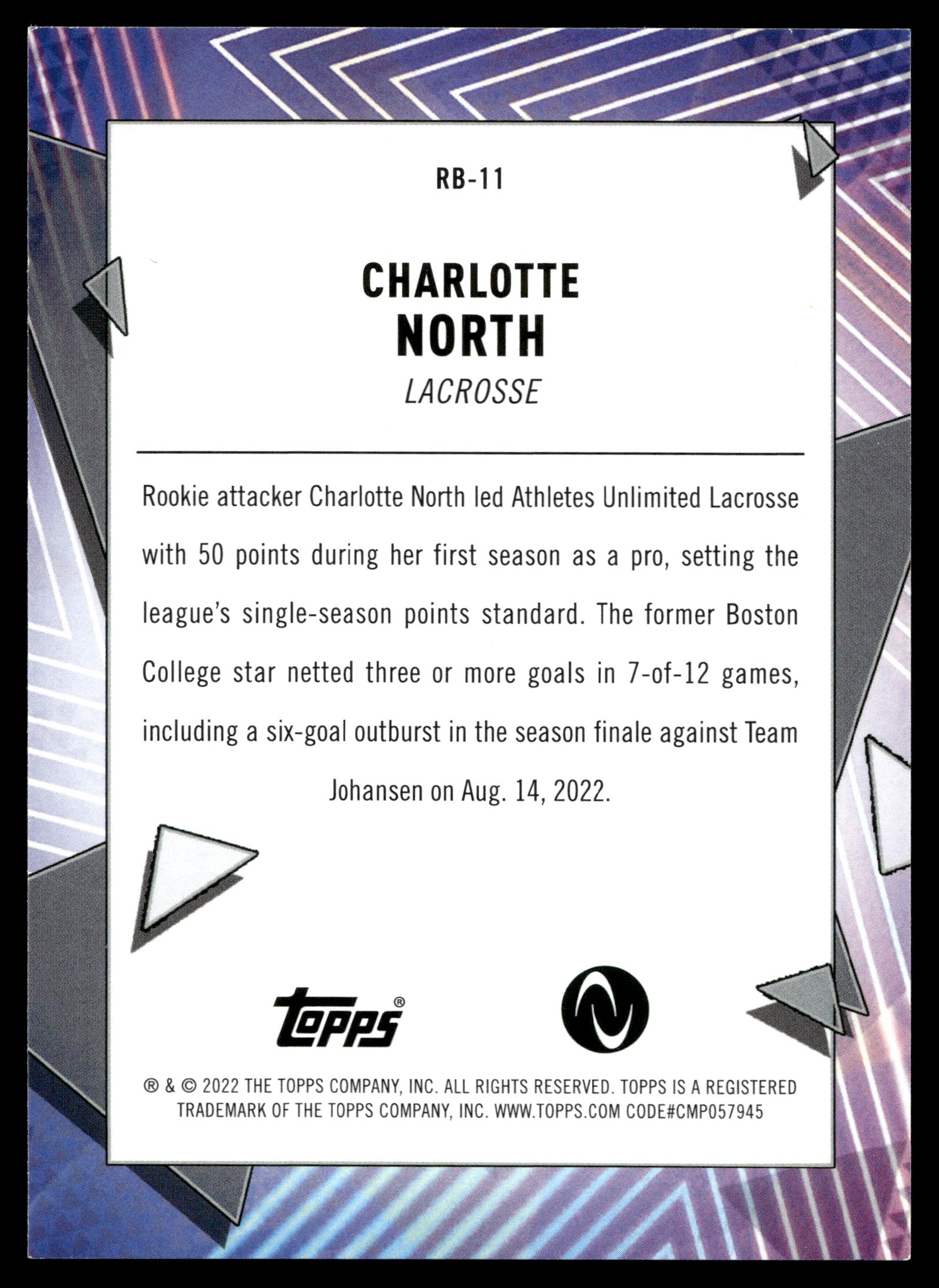 Charlotte North 2022 Topps Athletes Unlimited Record Breakers #RB-11