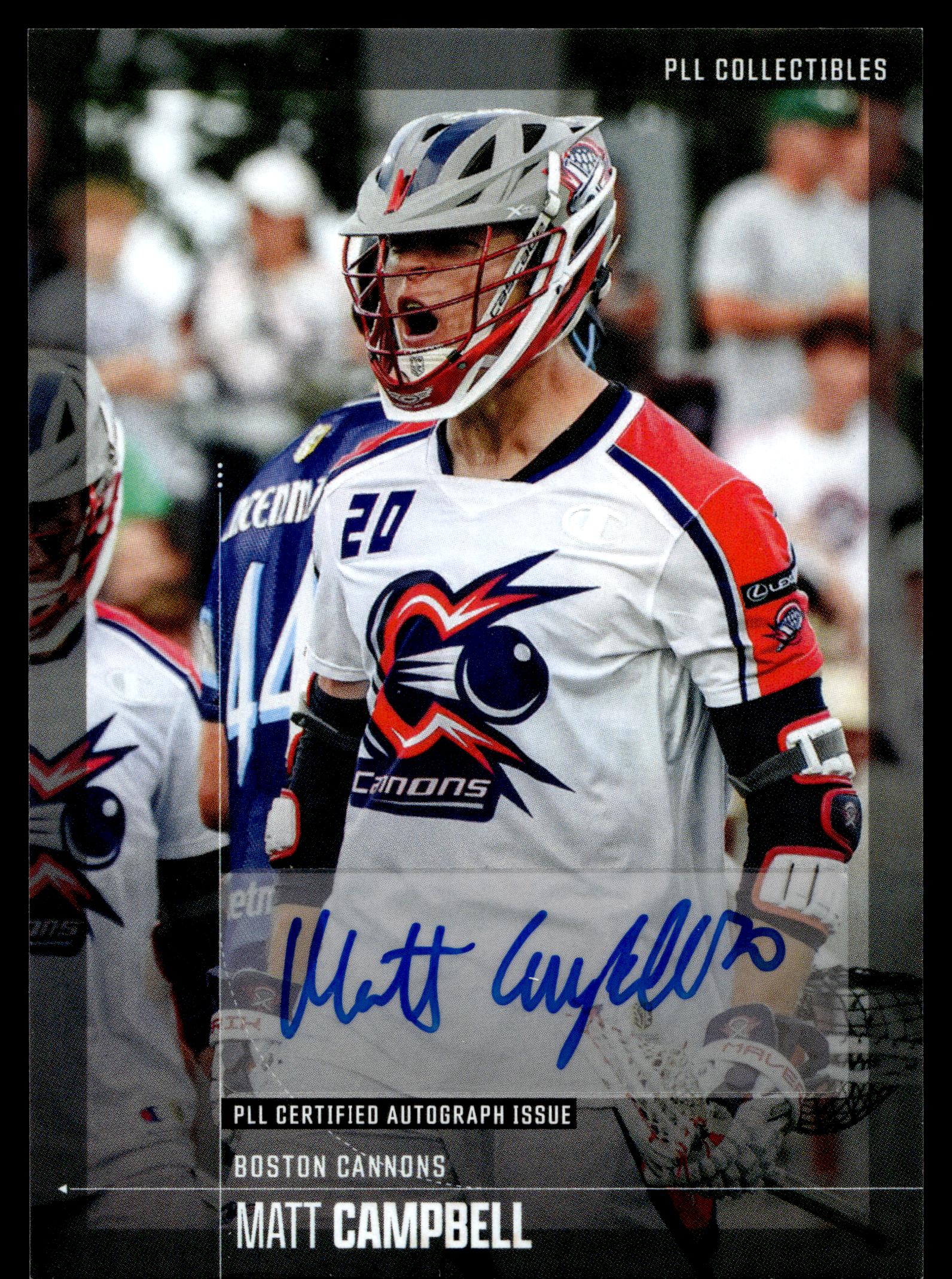 Matt Campbell 2026 PLL Fieldside II Boston Cannons Base Auto #93