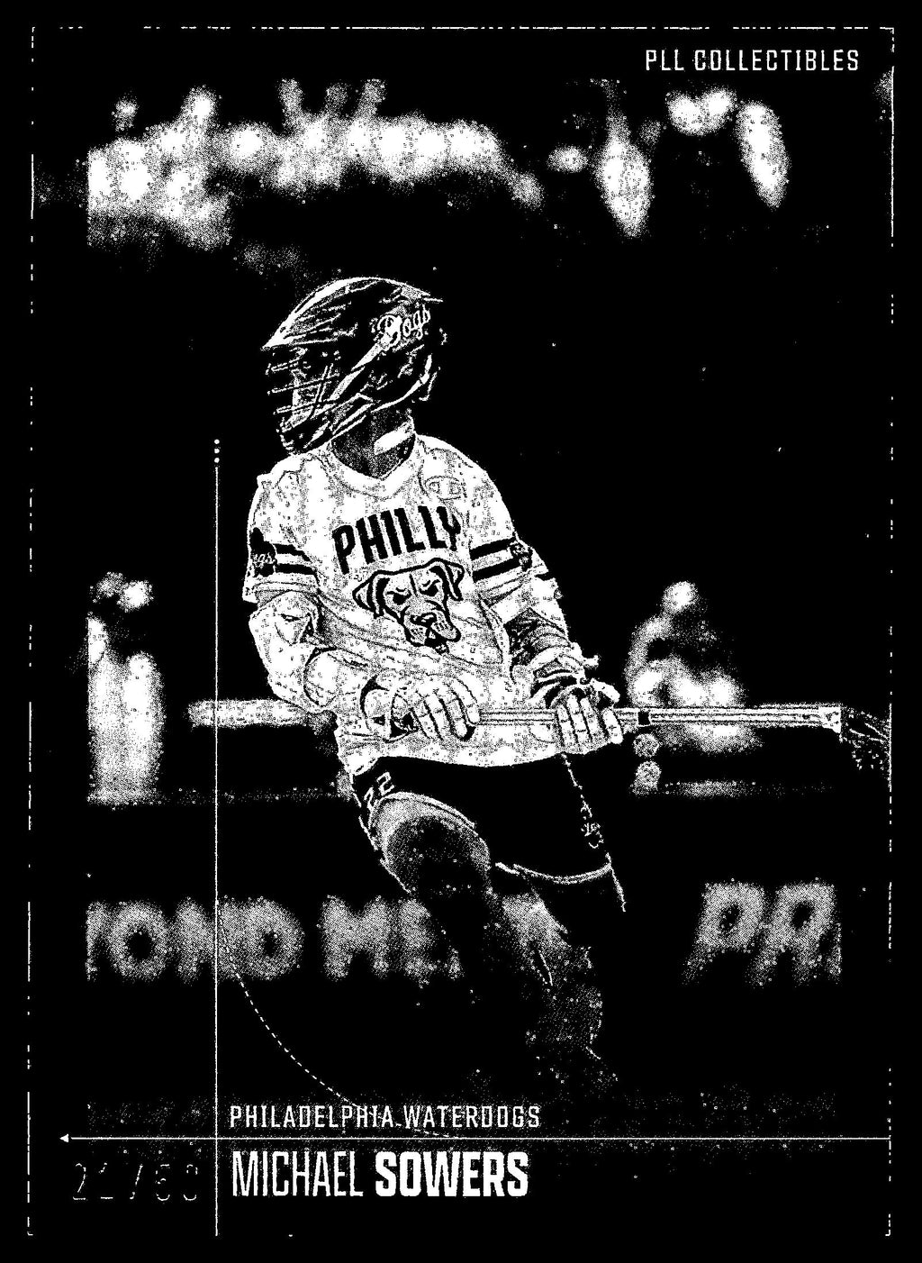 Michael Sowers 2026 PLL Fieldside II Philadelphia Waterdogs B&W 22/50 #41