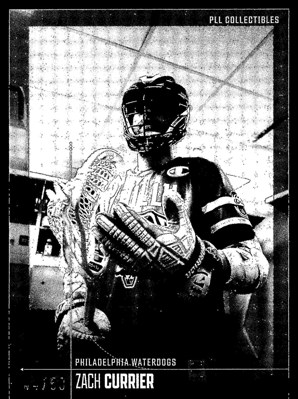 Zach Currier 2026 PLL Fieldside II Philadelphia Waterdogs B&W 44/50 #42