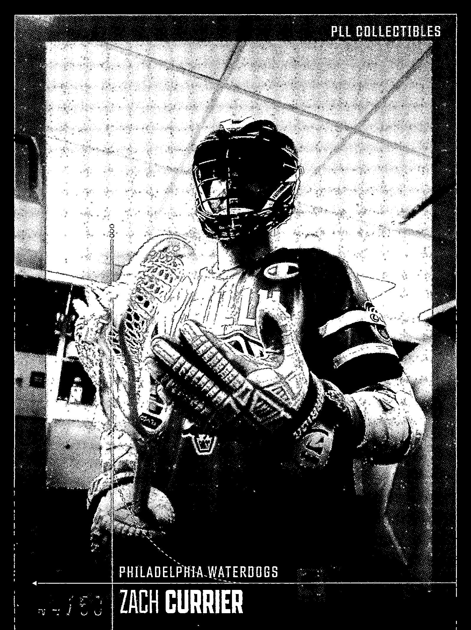 Zach Currier 2026 PLL Fieldside II Philadelphia Waterdogs B&W 44/50 #42
