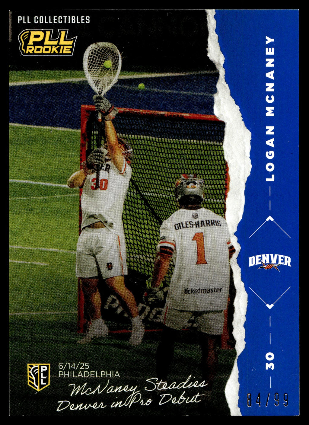 Logan McNaney 2026 PLL Fieldside II Denver Outlaws The Moment 84/99 #TM-3