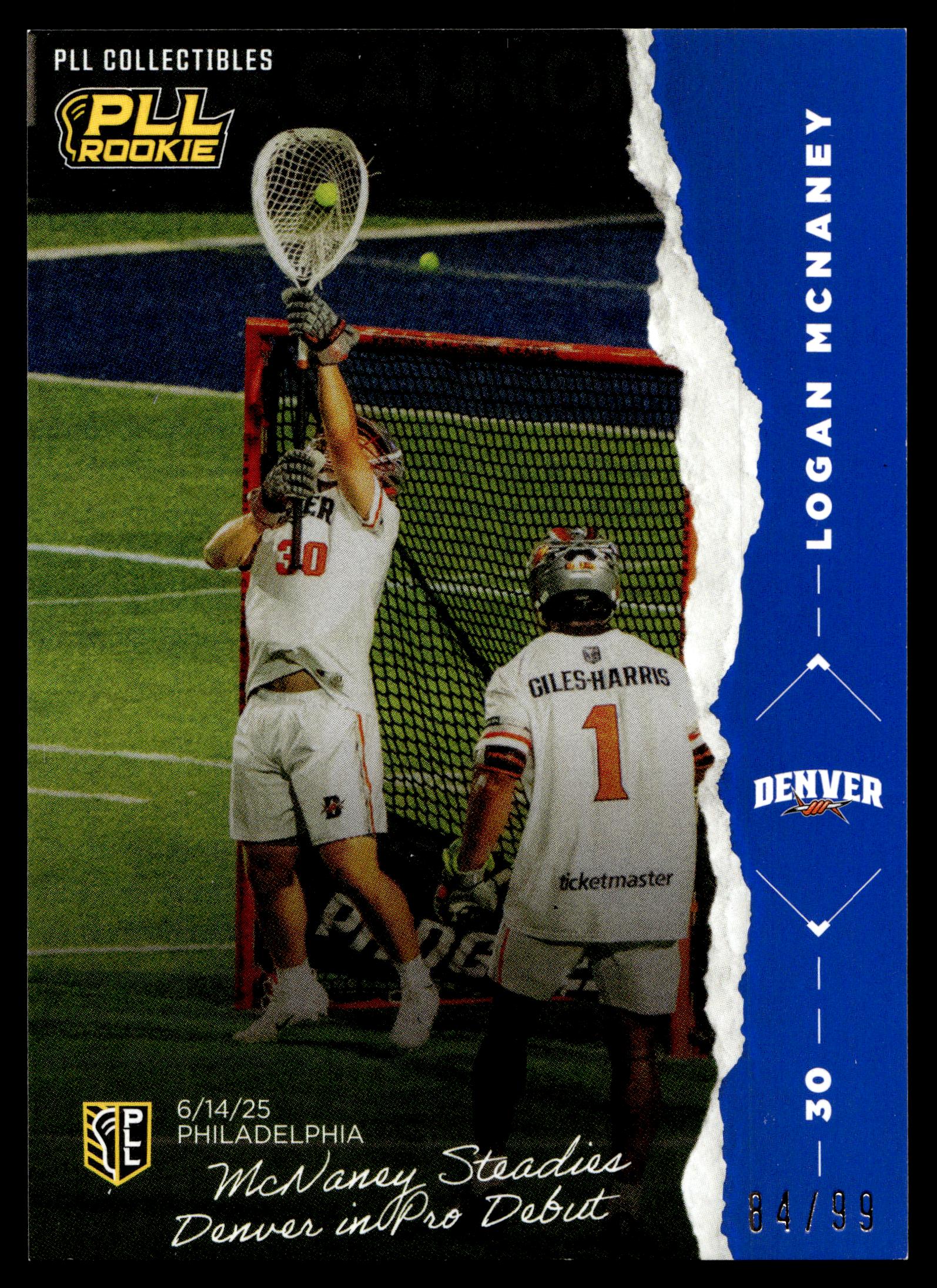 Logan McNaney 2026 PLL Fieldside II Denver Outlaws The Moment 84/99 #TM-3