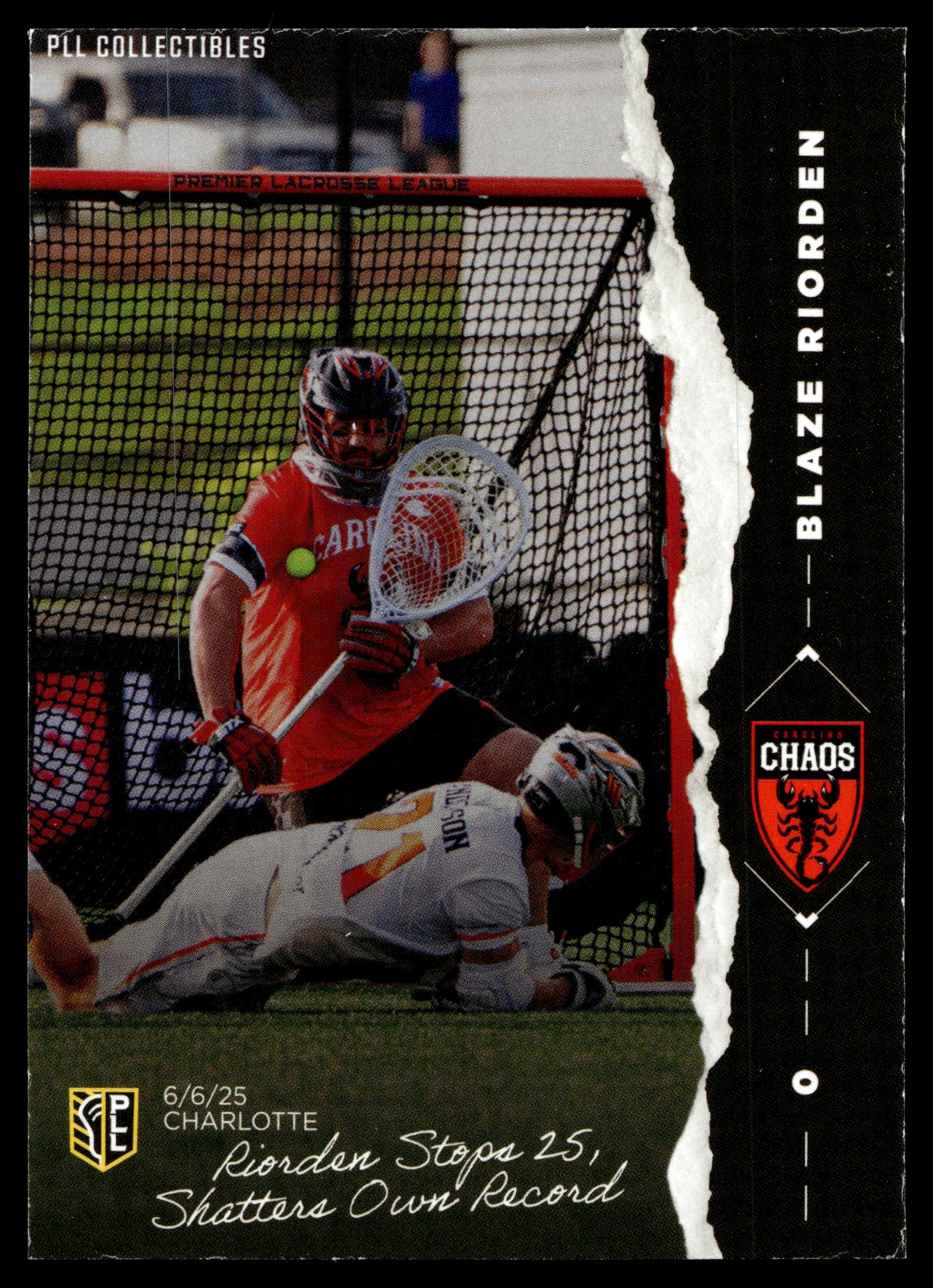 Blaze Riorden 2026 PLL Fieldside II Carolina Chaos The Moment #TM-2