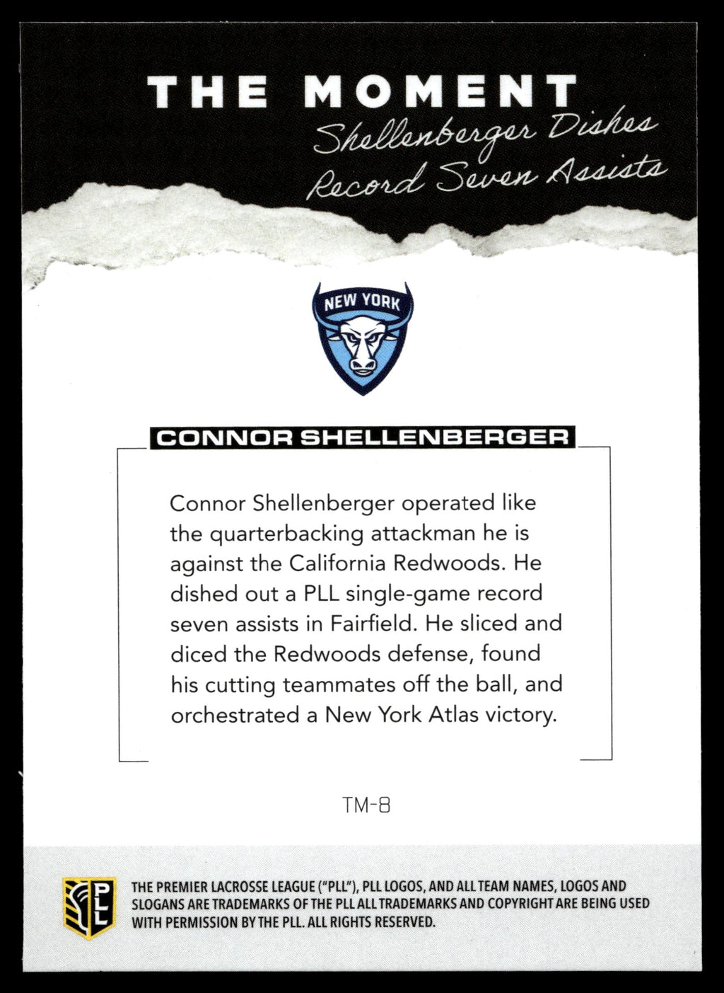Connor Shellenberger 2026 PLL Fieldside II NewYork Atlas The Moment #TM-8