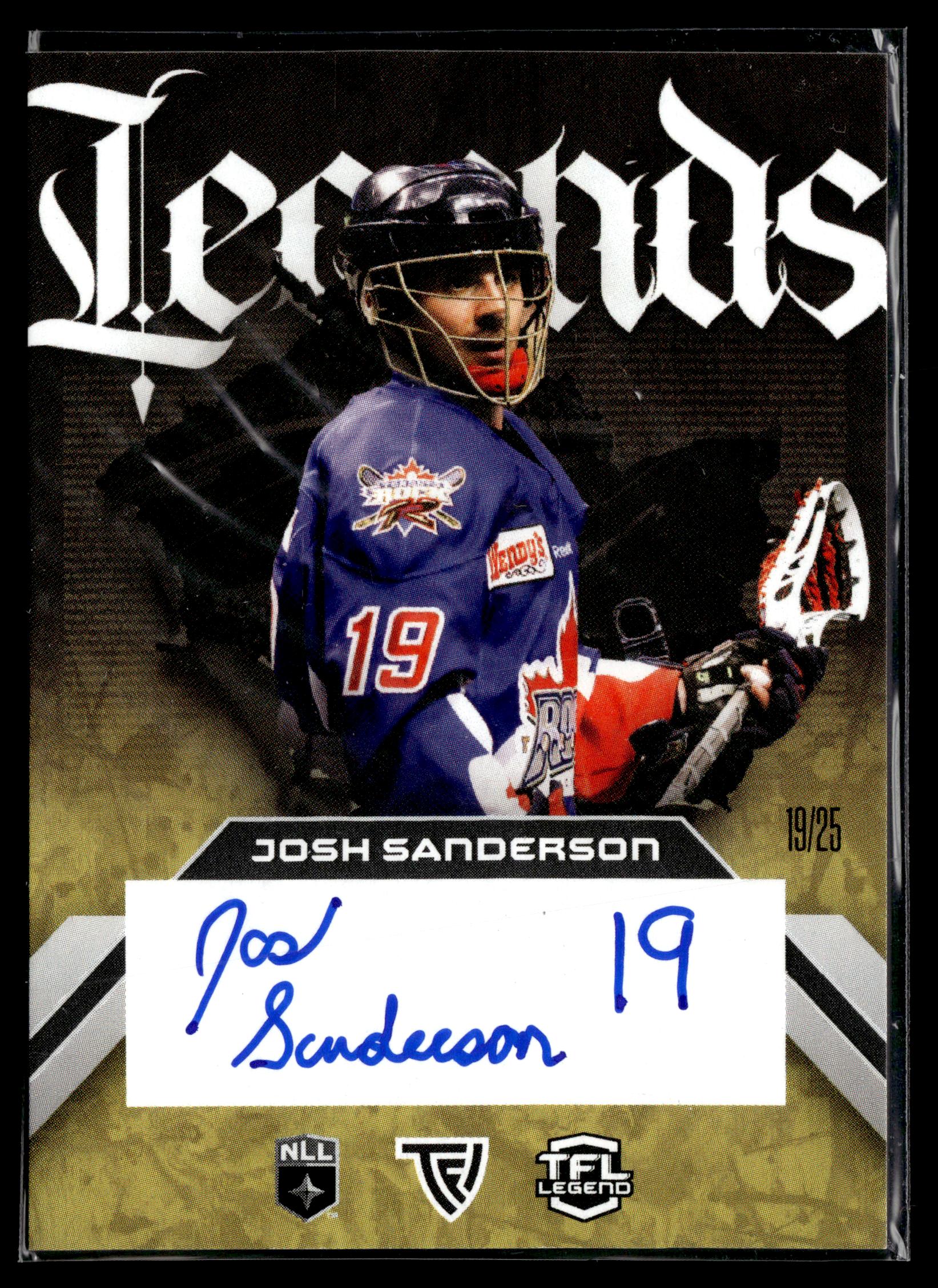 Josh Sanderson 2026 TFL NLL ELITE Toronto Rock Legends Auto #LA-9