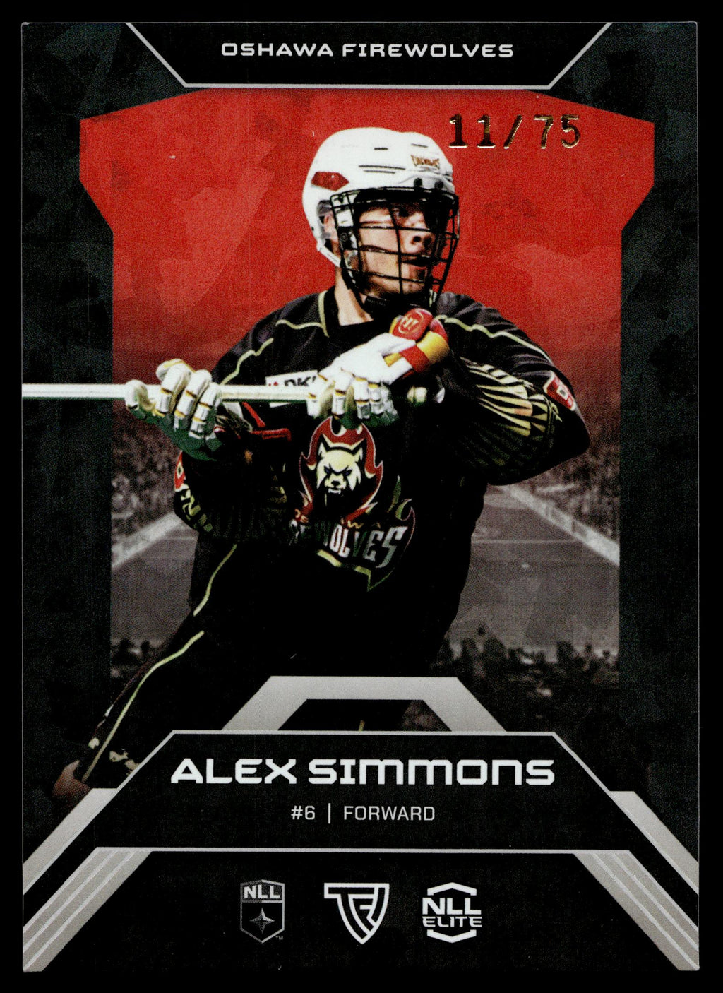 Alex Simmons 2026 TFL NLL ELITE Oshawa Firewolves Home Floor 11/75 #E7