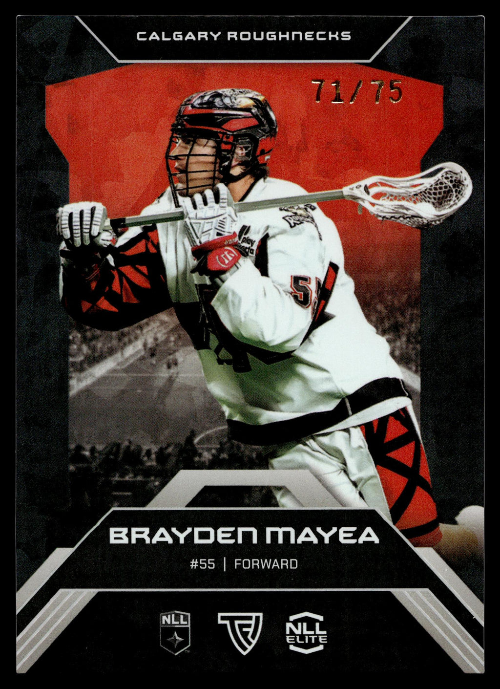 Brayden Mayea 2026 TFL NLL ELITE Calgary Roughnecks Home Floor 71/75 #E33