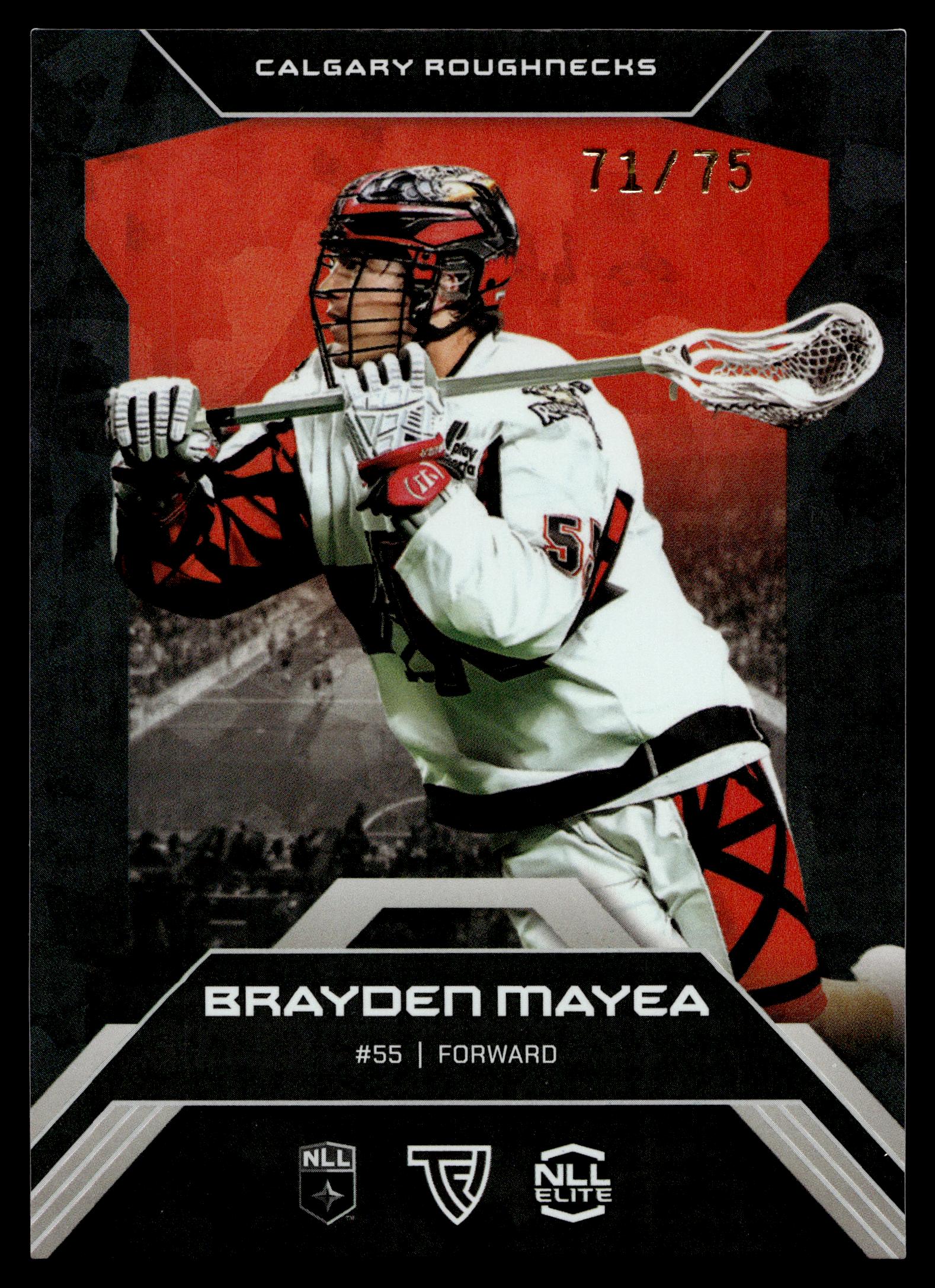 Brayden Mayea 2026 TFL NLL ELITE Calgary Roughnecks Home Floor 71/75 #E33
