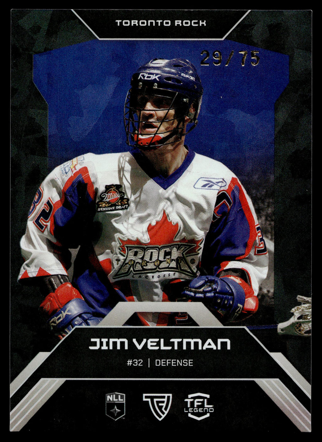 Jim Veltman 2026 TFL NLL ELITE Toronto Rock Home Floor 29/75 #E66