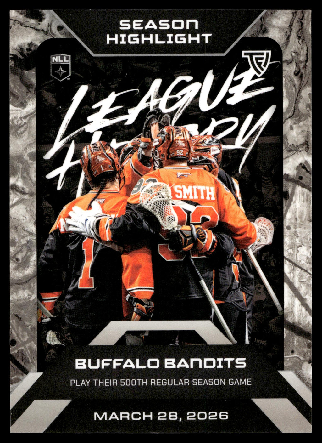 500th Regular Seasom Game 2026 TFLNLL Elite Buffalo Bandits Base Card #E39