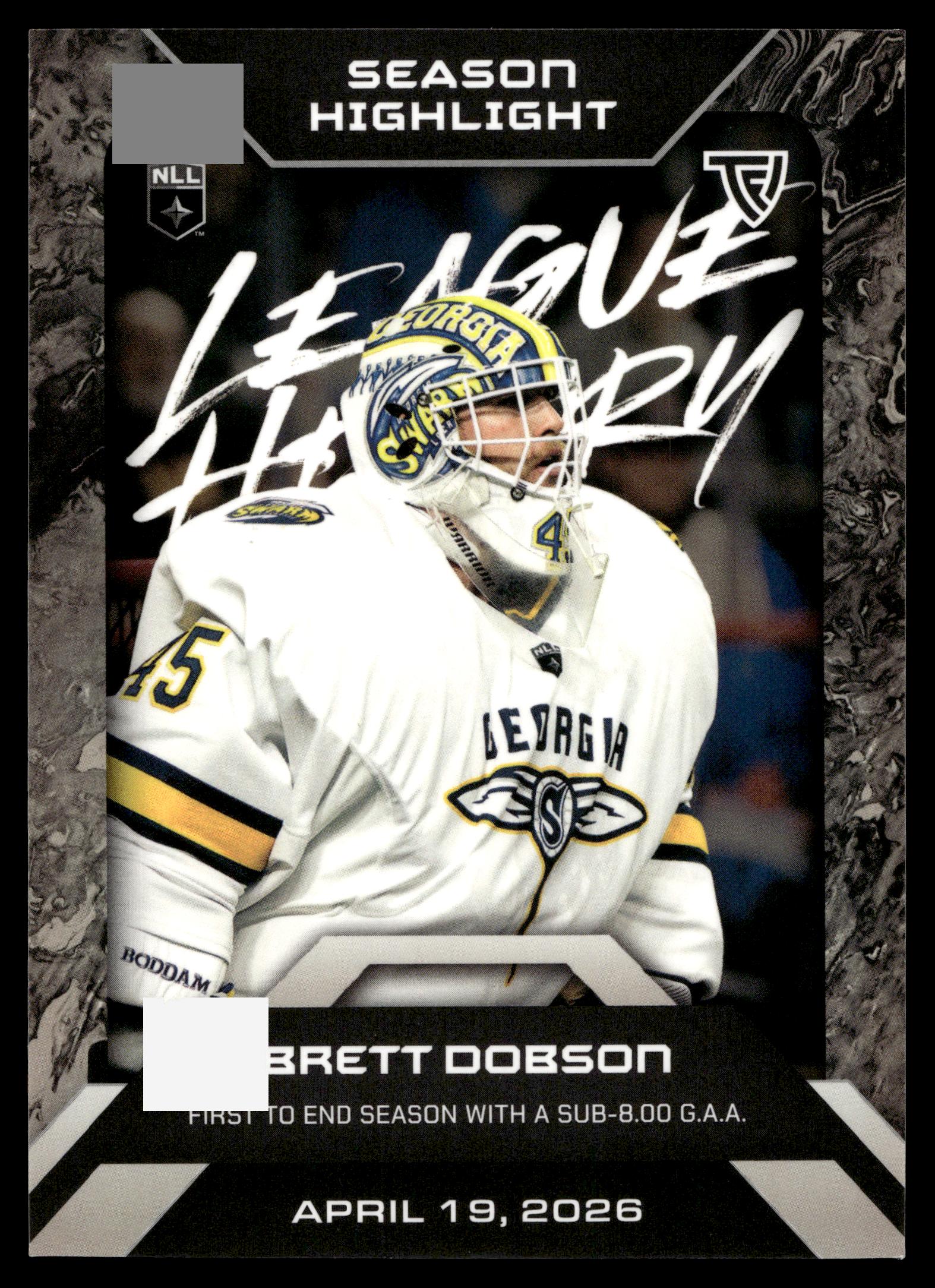 Brett Dobson 2026 TFLNLL Elite Georgia Swarm Base Card #E42