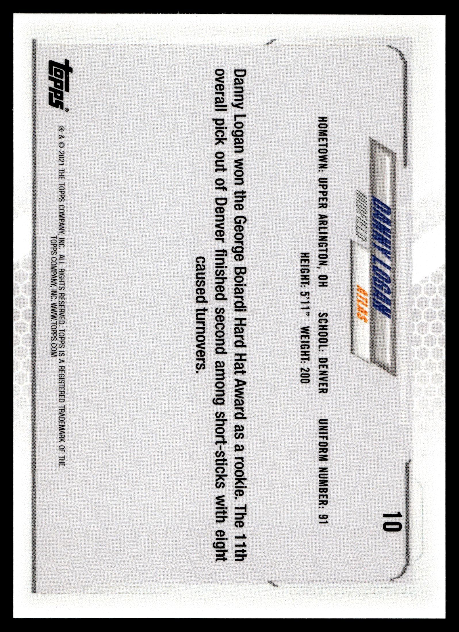 Danny Logan 2021 Topps PLL First Edition Atlas  #10