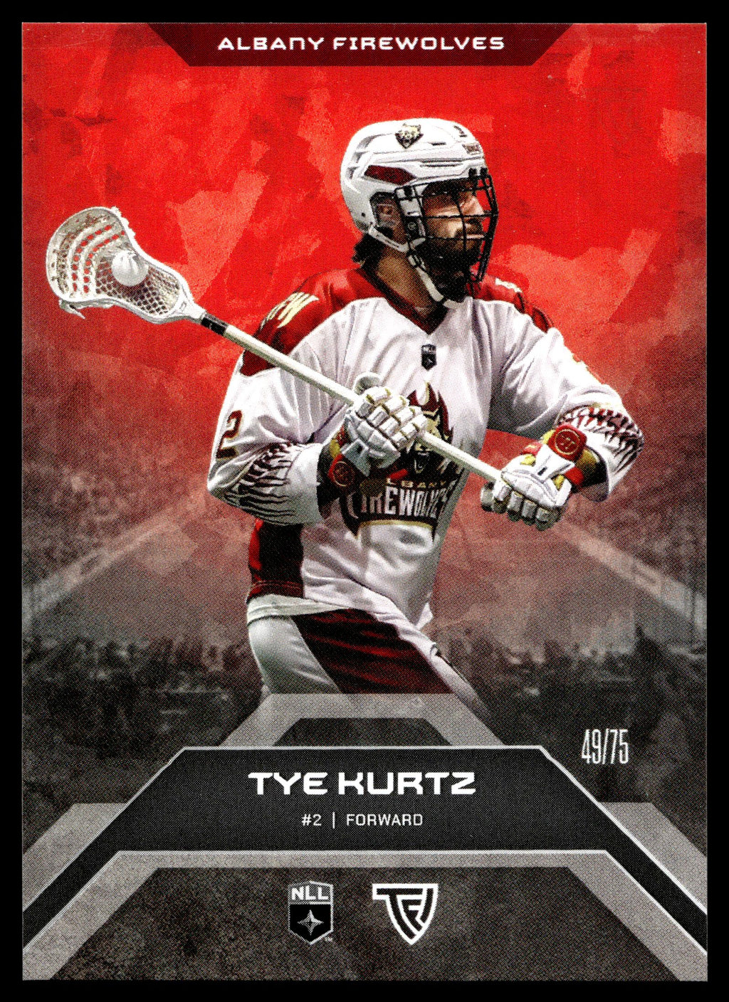Tye Kurtz 2025 TFL Sports NLL Albany Firewolves Home Floor 49/75 #91
