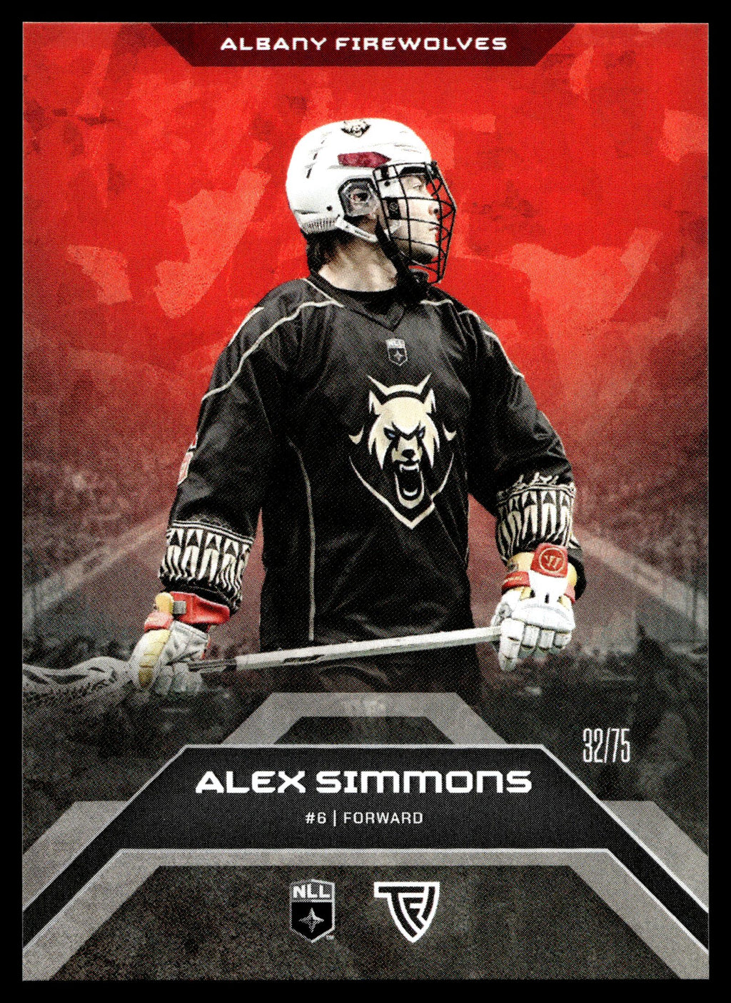 Alex Simmons 2025 TFL Sports NLL Albany Firewolves Home Floor 32/75 #92