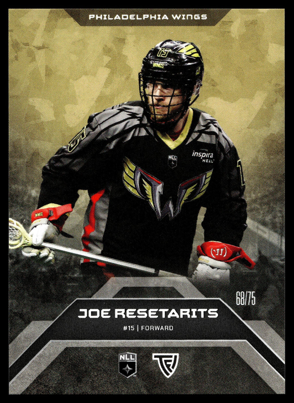 Joe Resetarits 2025 TFL Sports NLL Philadelphia Wings Home Floor 68/75 #108