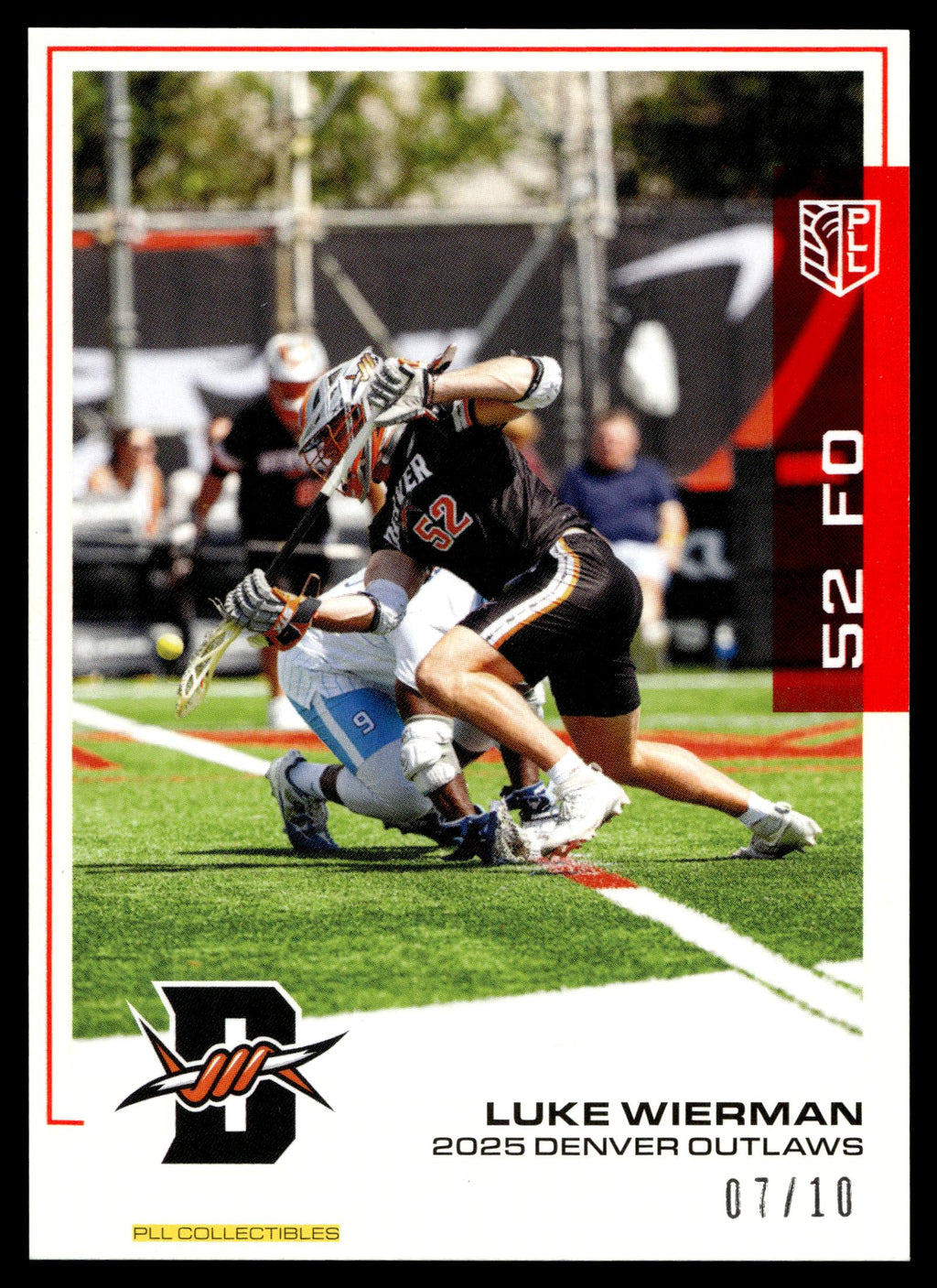 Luke Wierman 2025 PLL Flagship Denver Outlaws Red Parallel 7/10 #116