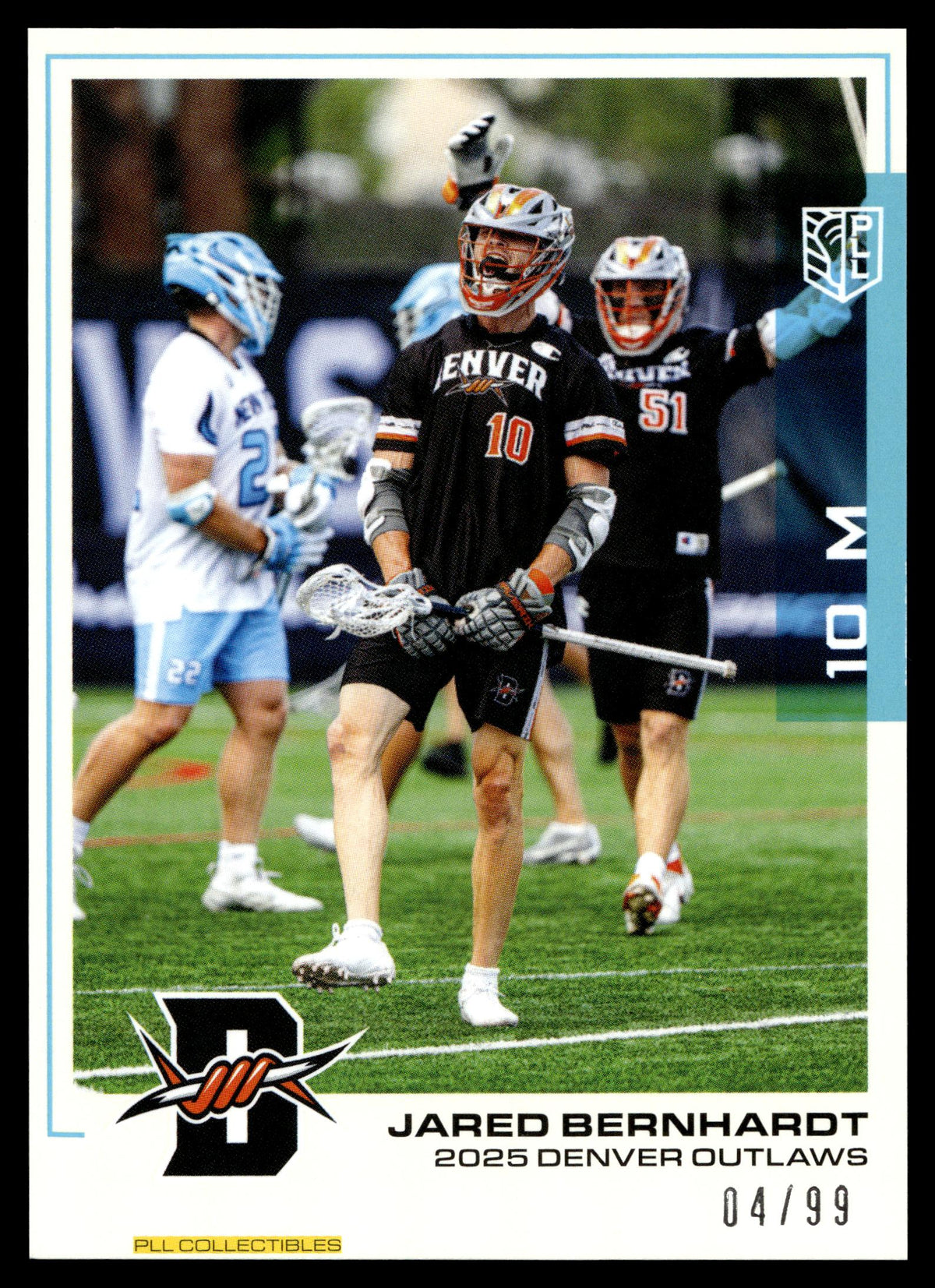 Jared Bernhardt 2025 PLL Flagship Denver Outlaws Blue Parallel 04/99 #68