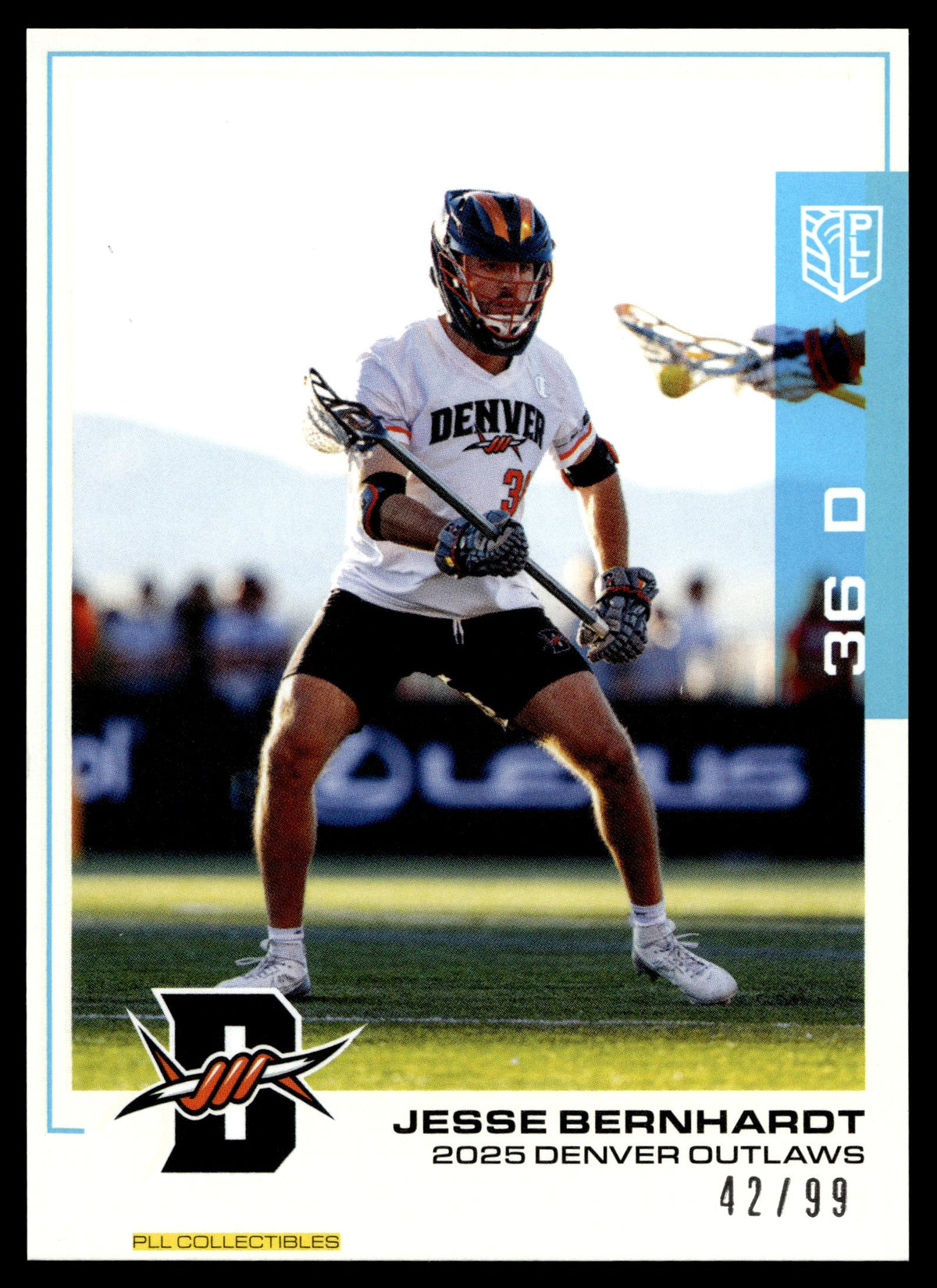 Jesse Bernhardt 2025 PLL Flagship Denver Outlaws Blue Parallel 42/99 #20