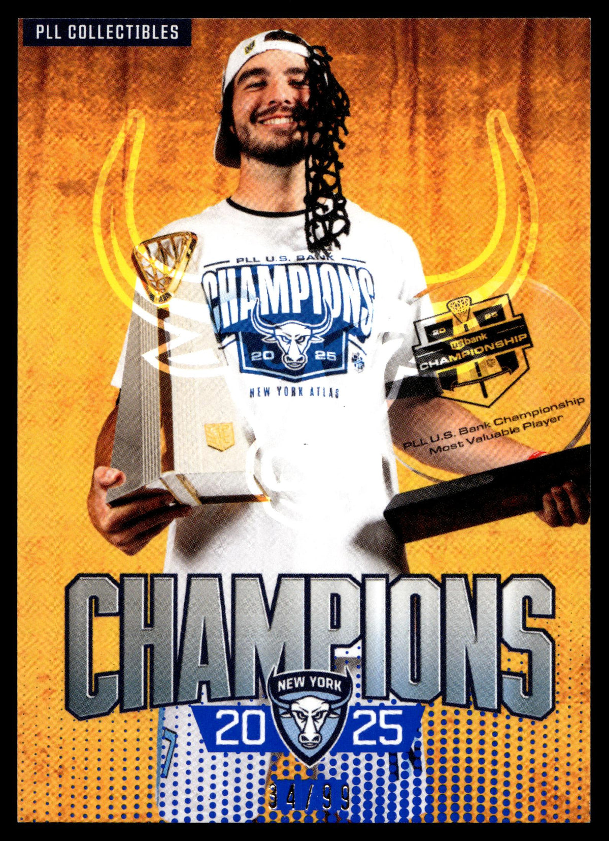 Jeff Teat 2026 PLL Fieldside II New York Atlas Champions 34/99 #CHAMP-5