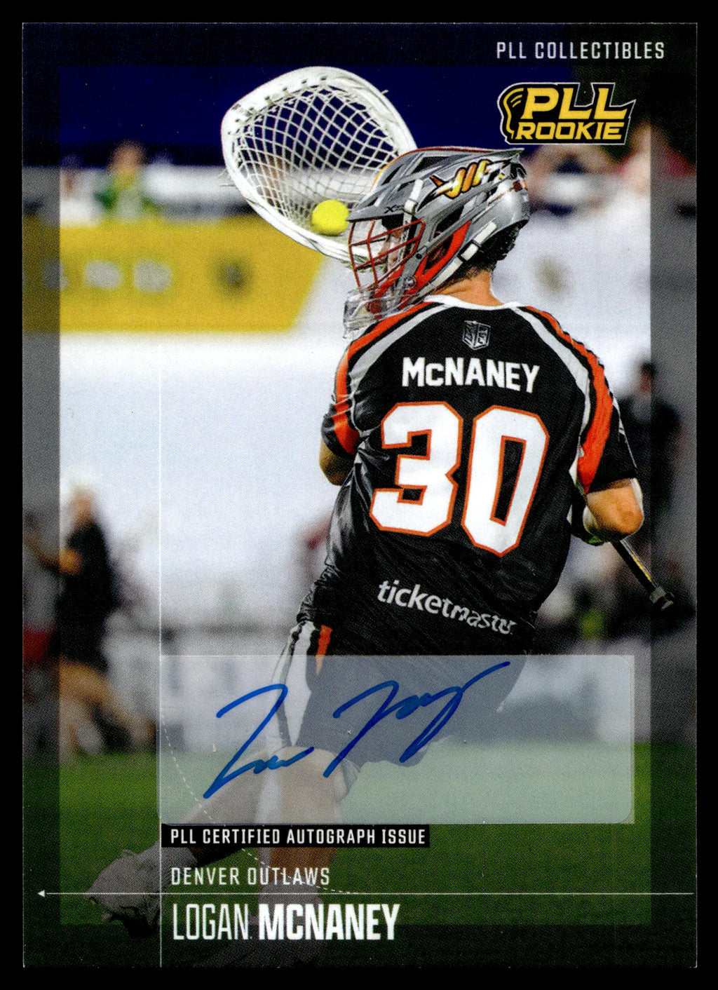 Logan McNaney 2026 PLL Fieldside II Denver Outlaws Base Auto #61